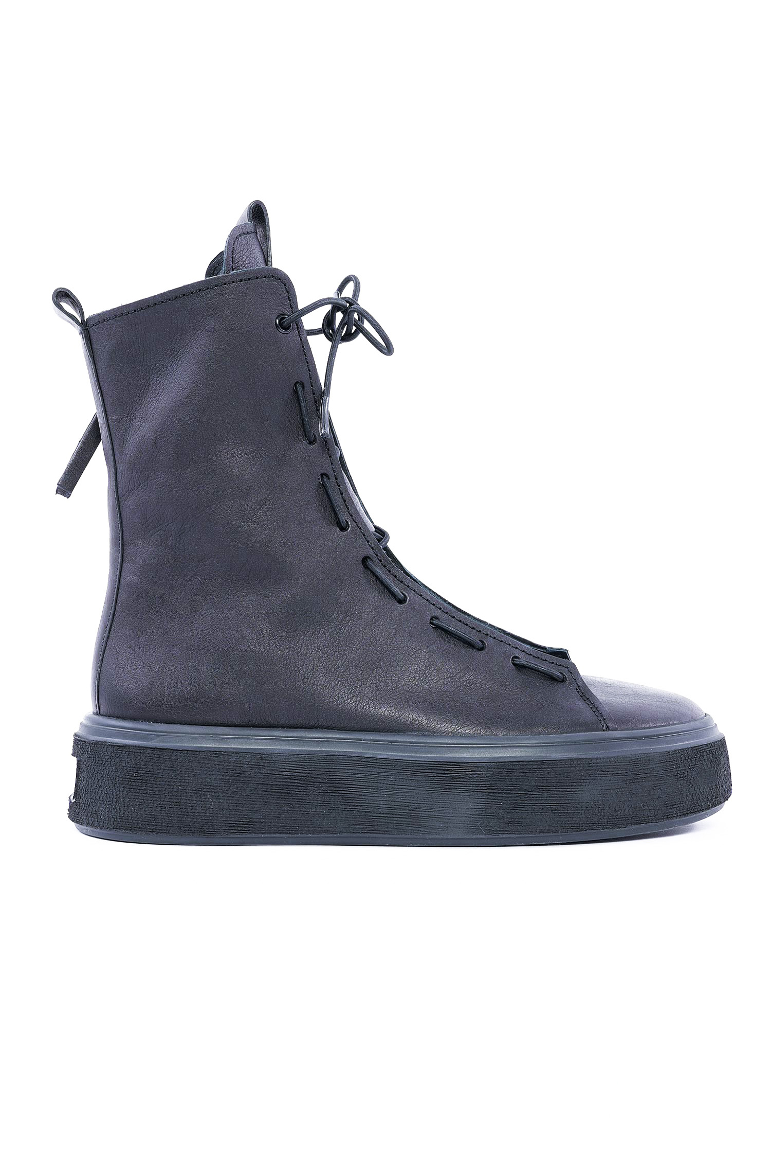 Hoher Ledersneaker - Schwarz - Dynamic