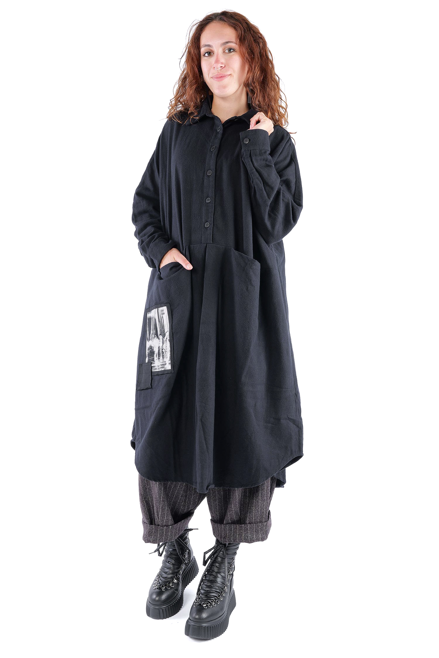 Flanell Tunika - Schwarz - Fight
