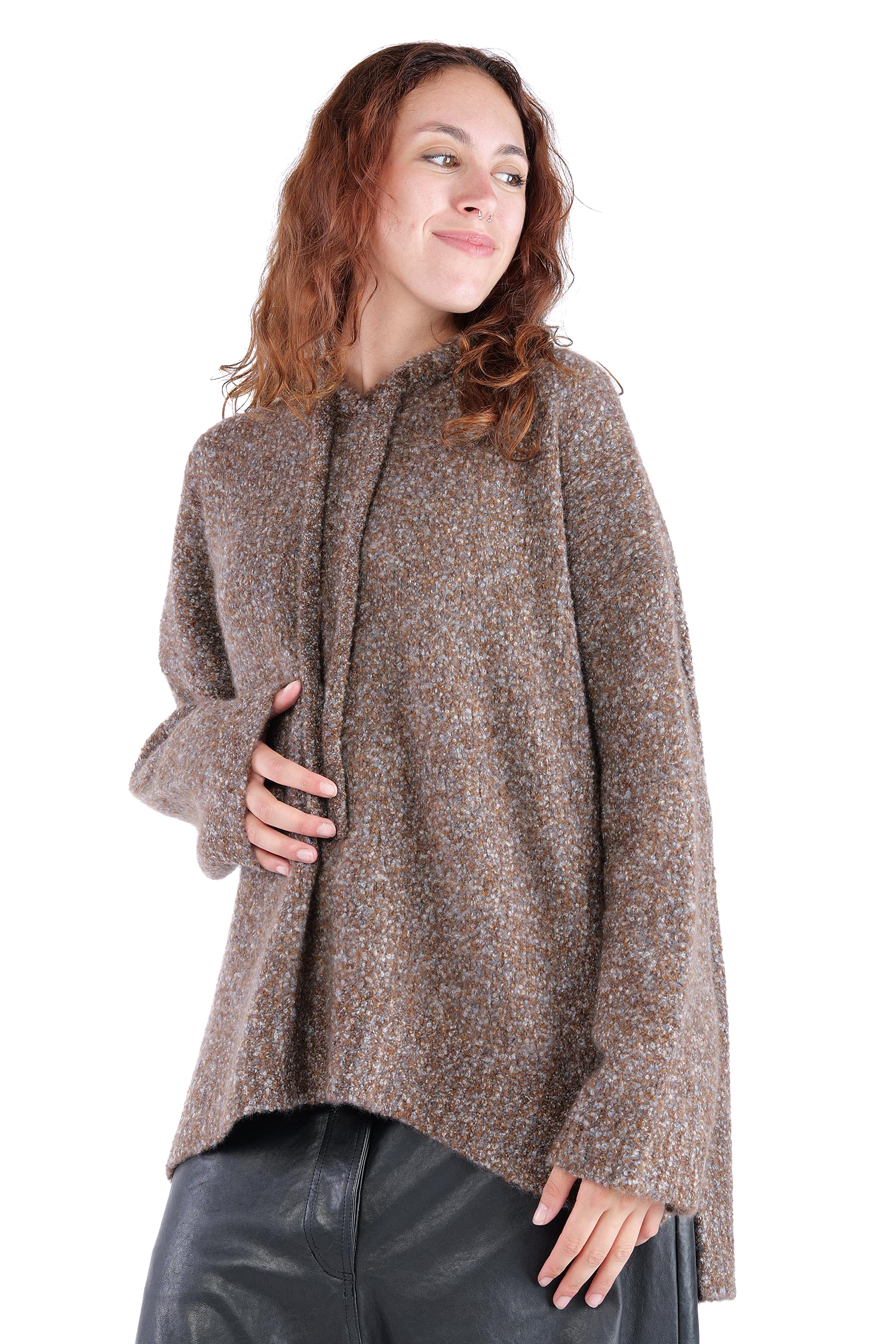 Bouclé Hoodie - Raven - 26146