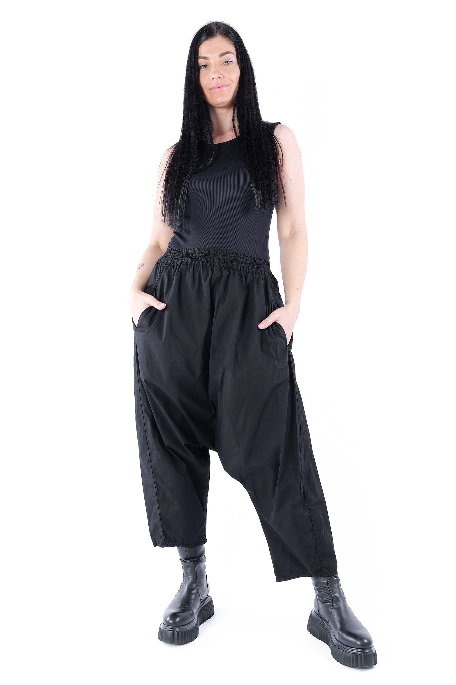 Baumwoll-Haremshose - Schwarz - Wirkunde