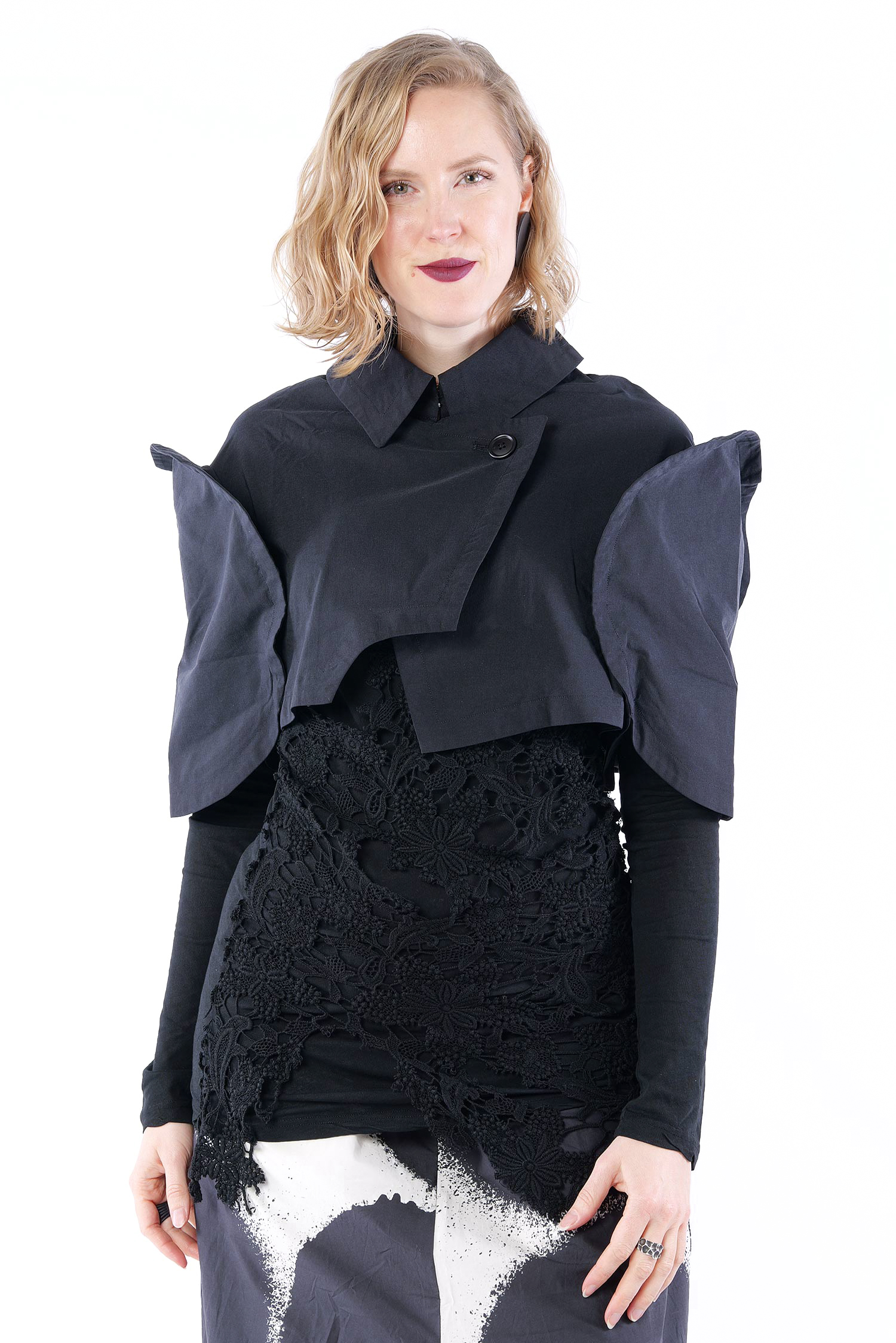 Kurze Stretchjacke - Schwarz - 1261631134