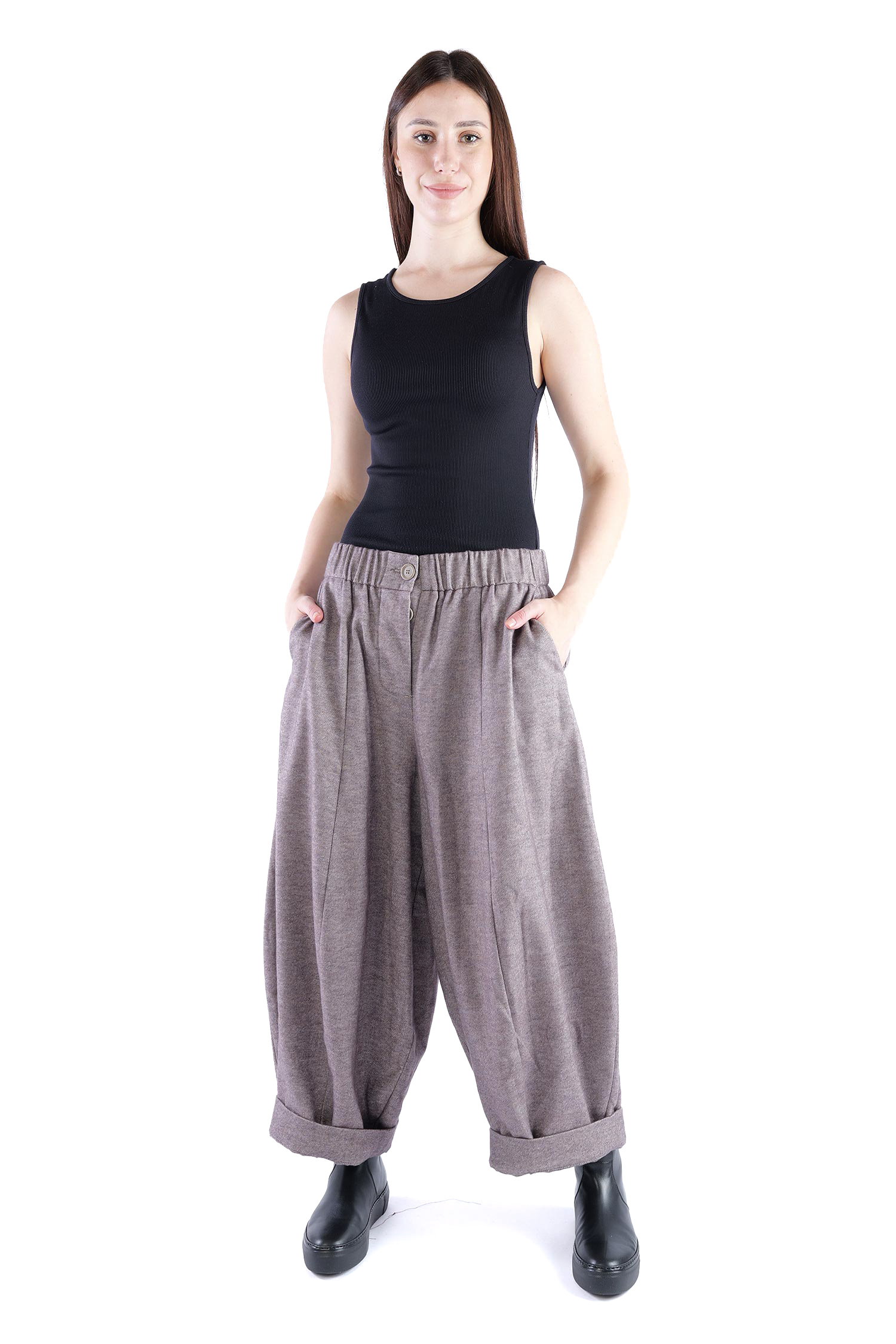 Weite Hose - Dusty rose melange - Alido