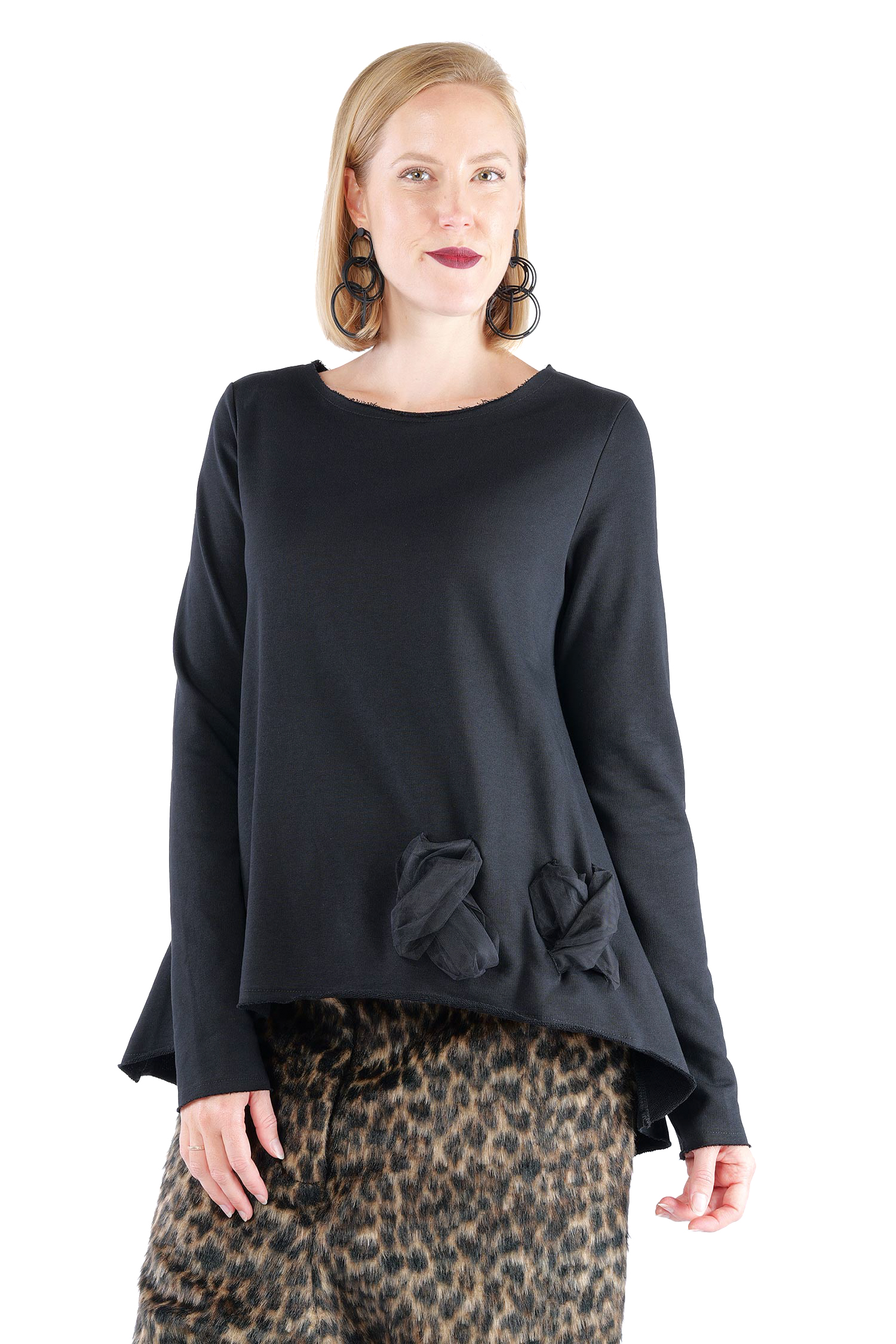A-Linien Pullover - Schwarz - 2126