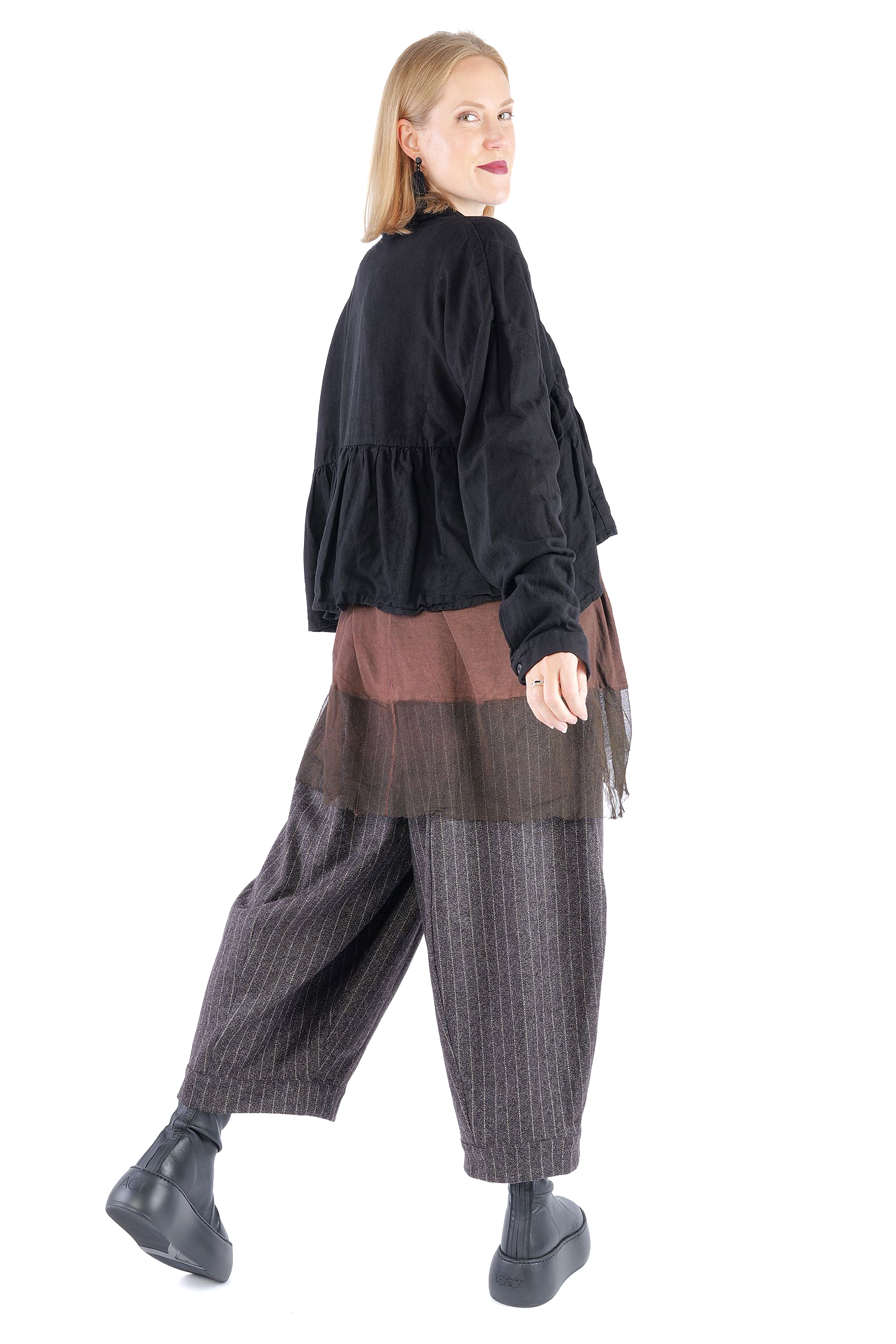 Kurze Flanelljacke - Schwarz - Innenfrei