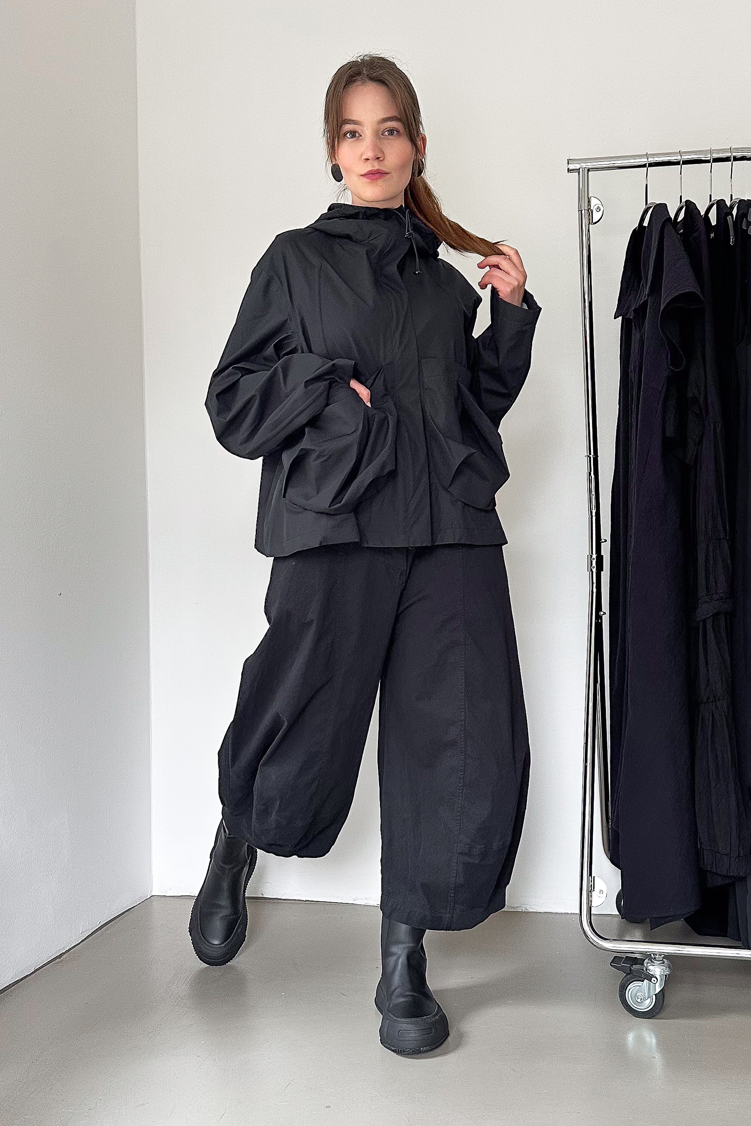 Short rain jacket - Black - 1261001112