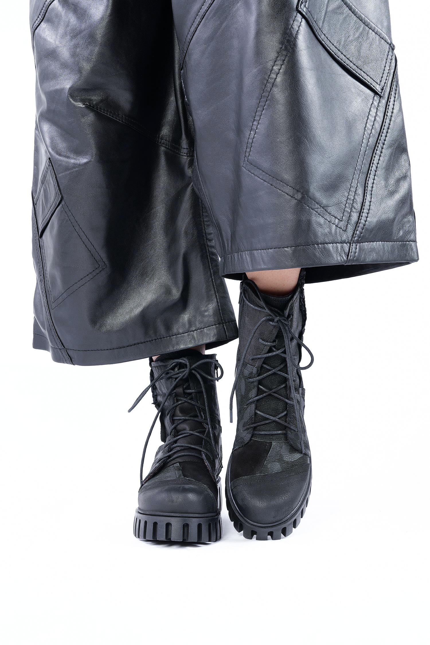 Patchwork Boots - Schwarz - Anastasia