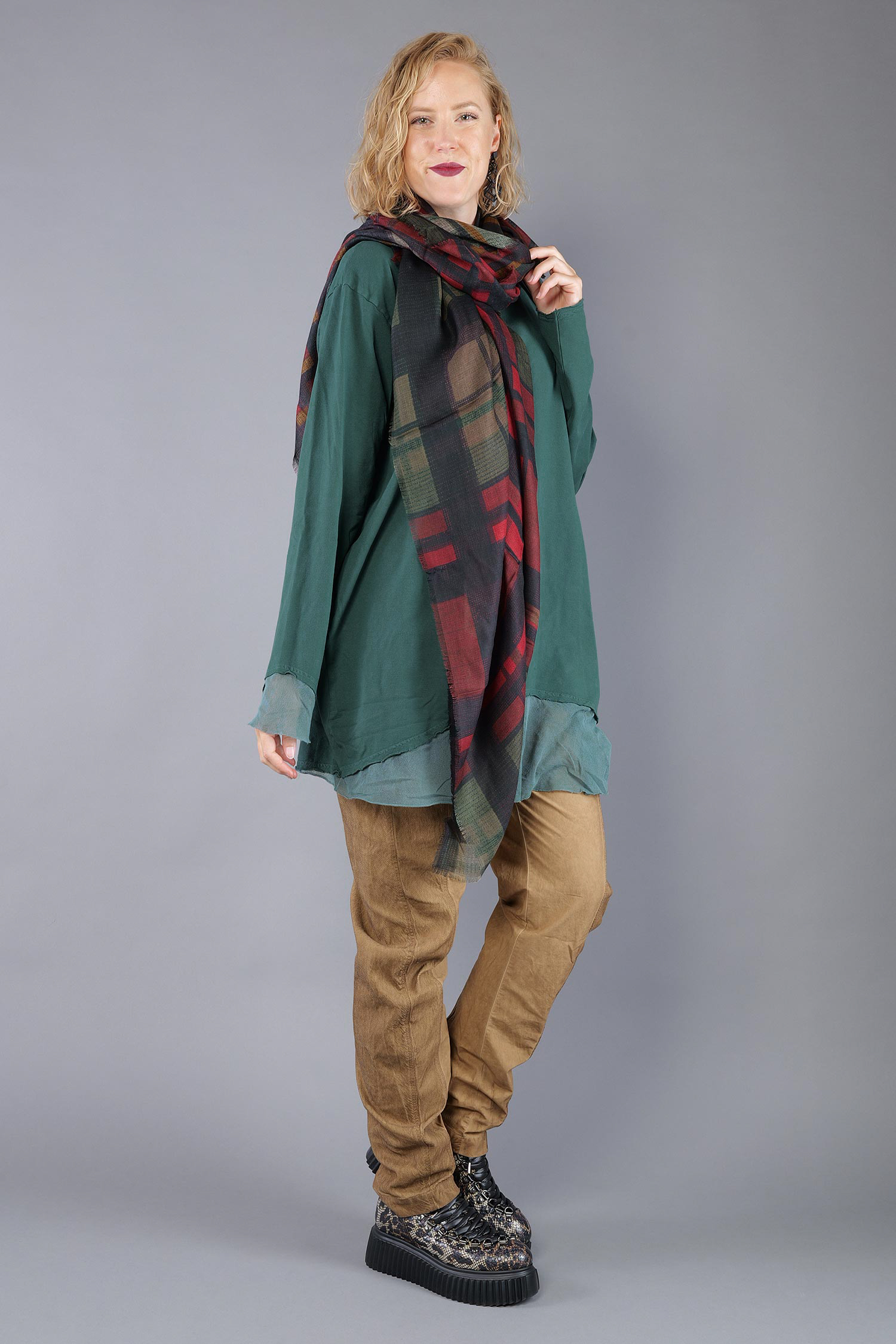 Weicher Schal - Check multicolor - 2263361404
