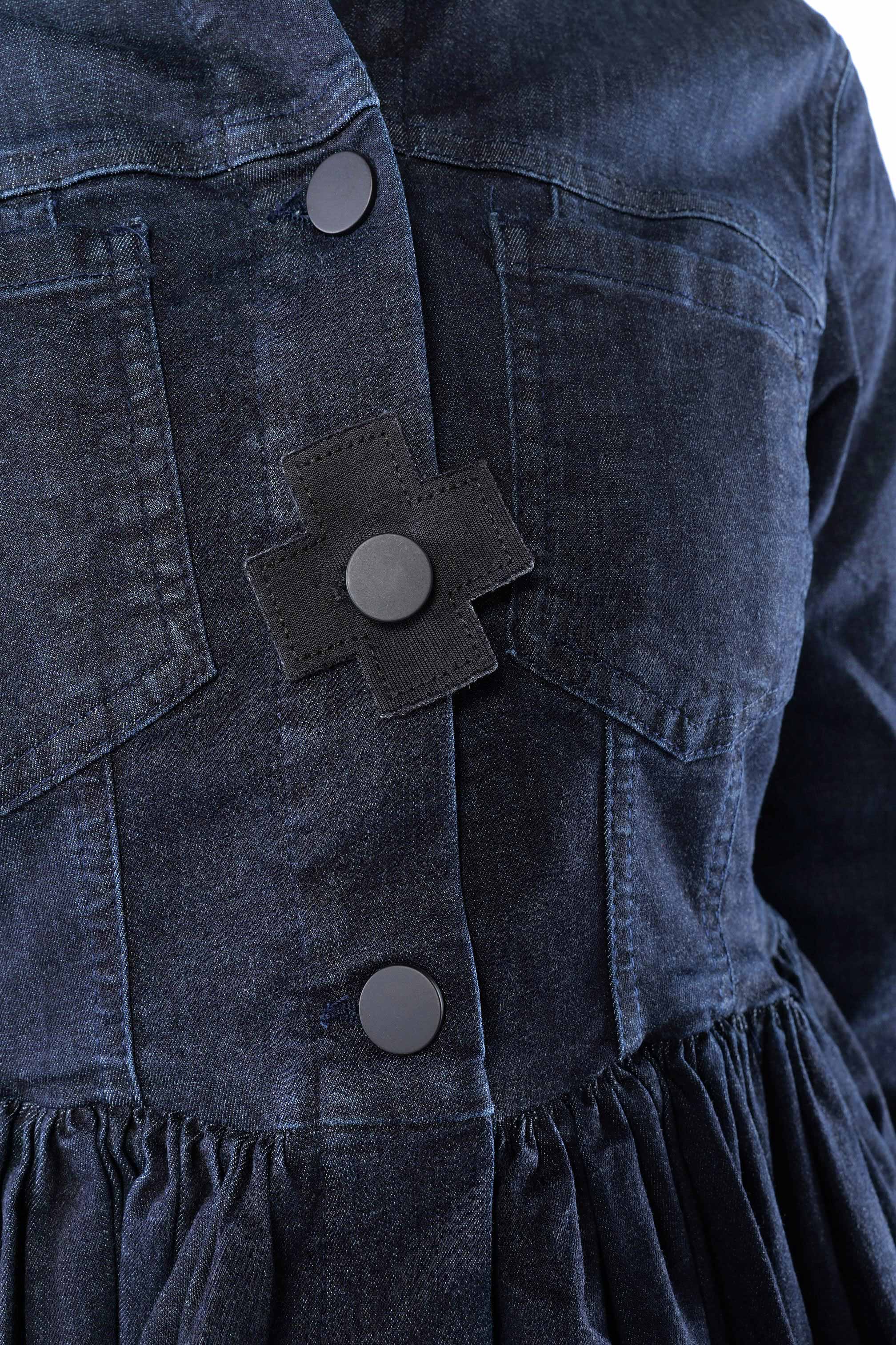 Gerüschte Jeansjacke - Darkblue - 8064