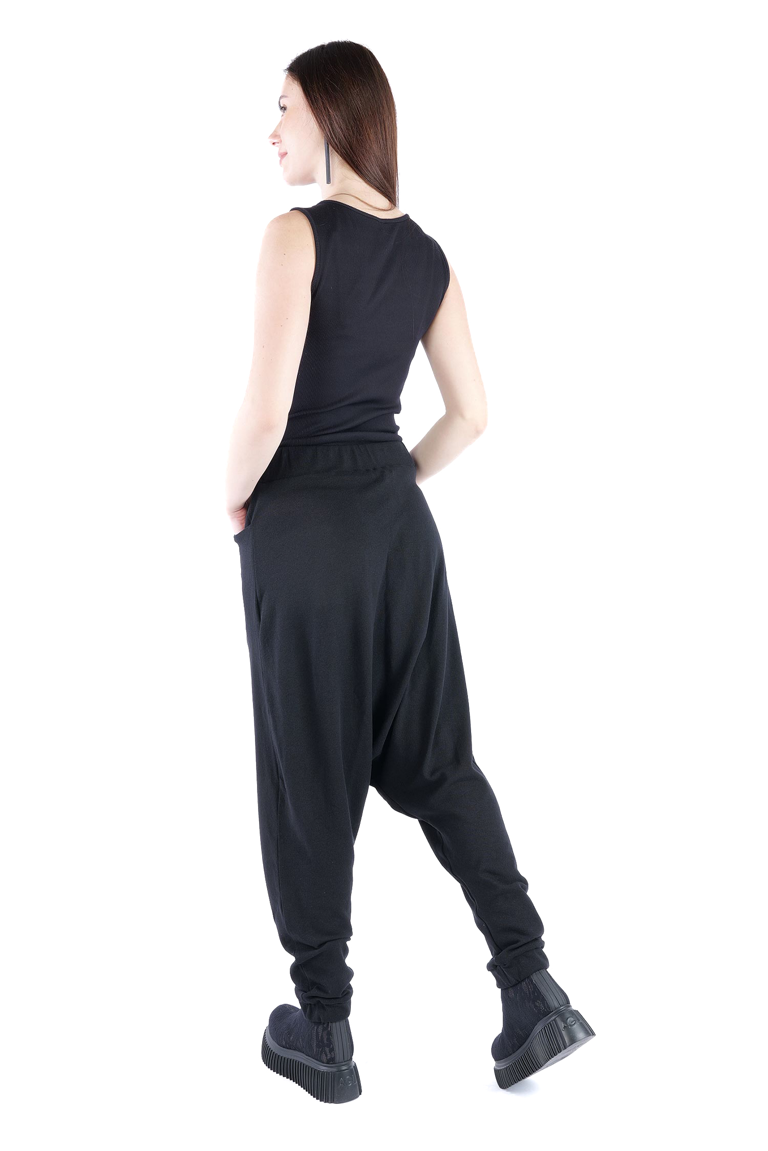Hose mit tiefem Schritt - Schwarz - Morbido