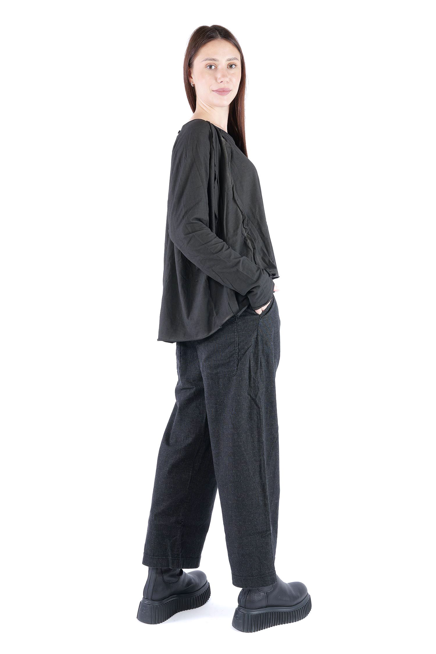 Oversize Jerseypullover - Black cloud - 2262560506
