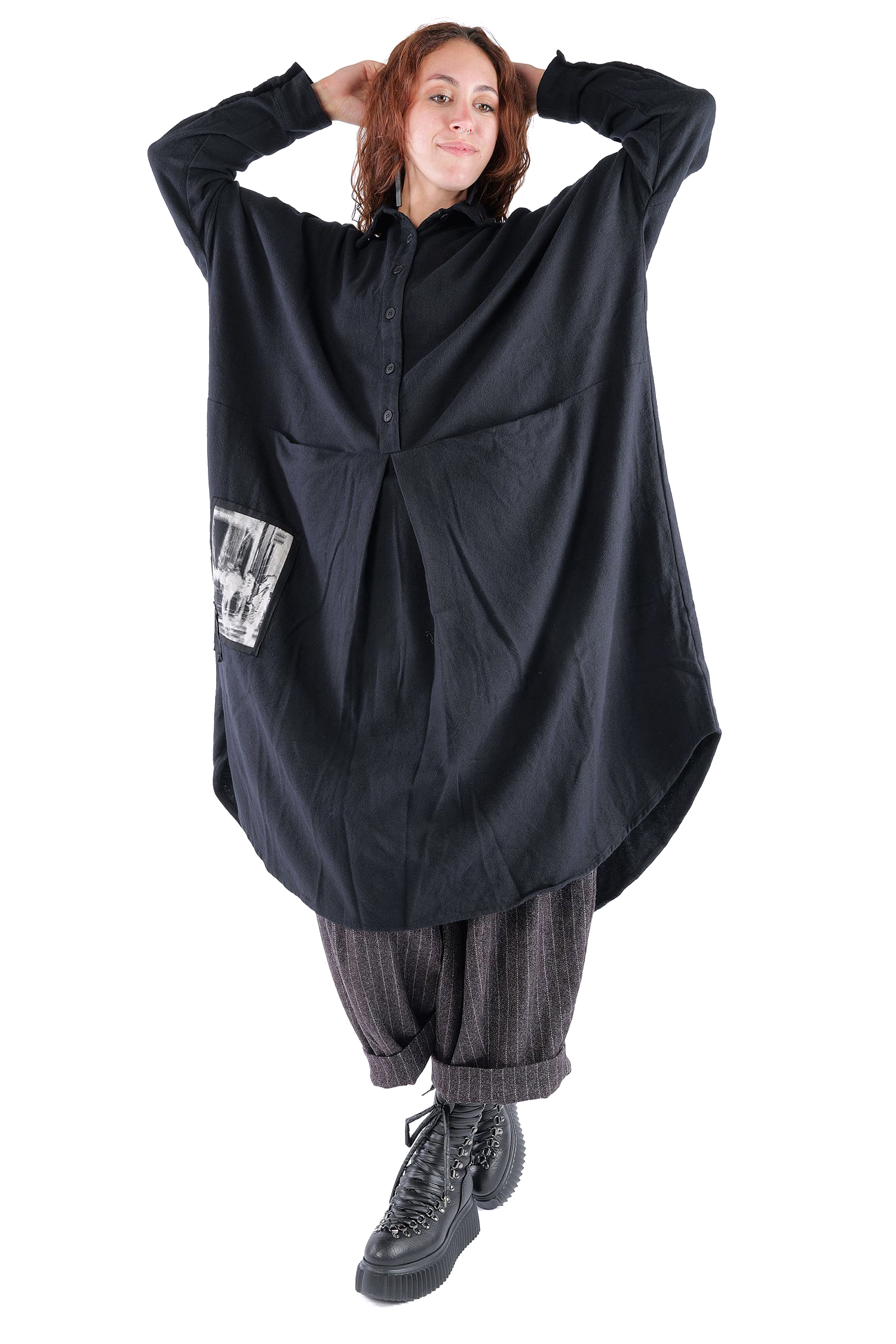 Flanell Tunika - Schwarz - Fight
