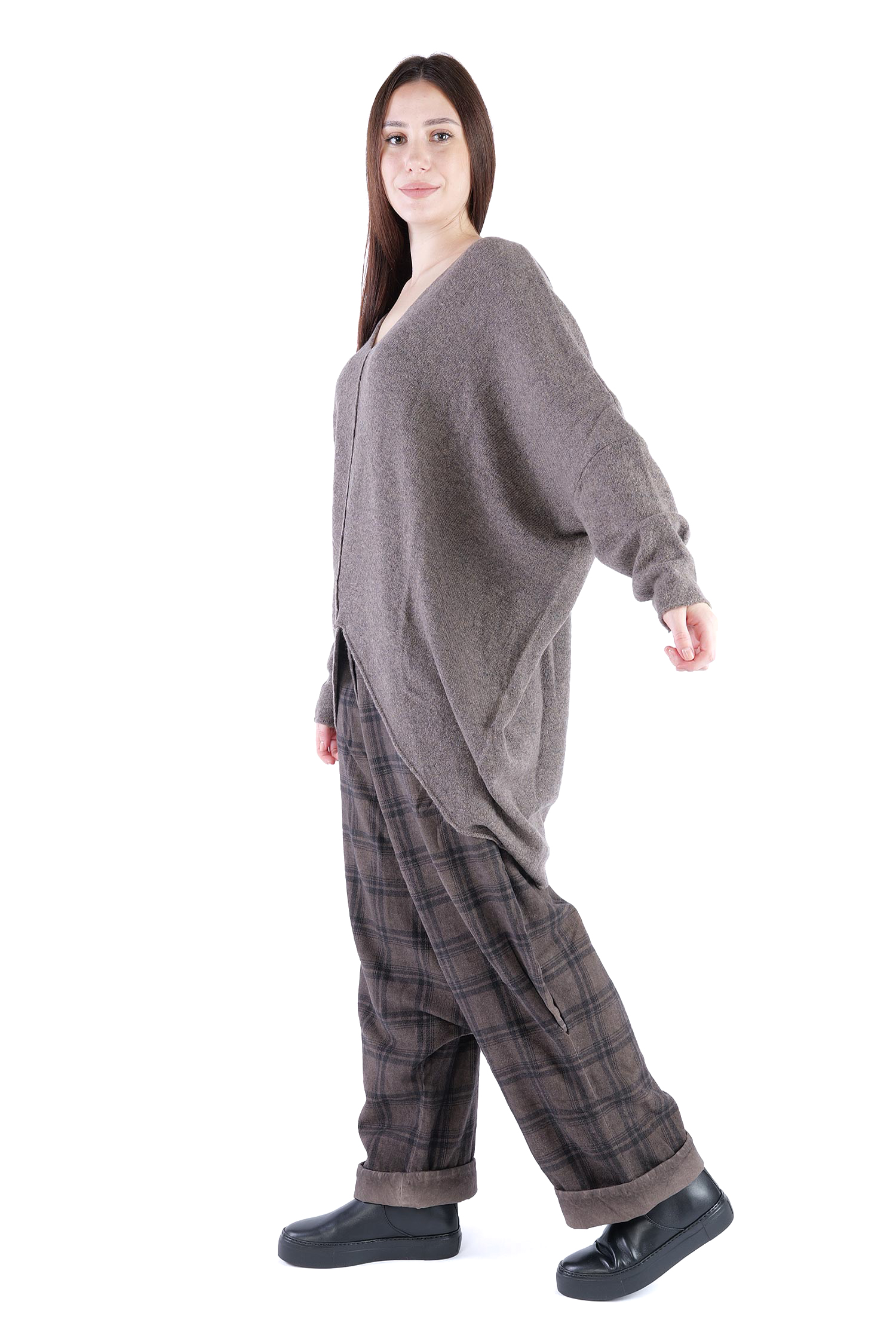 Feinstrick Pullover - Faded brown - Jojo