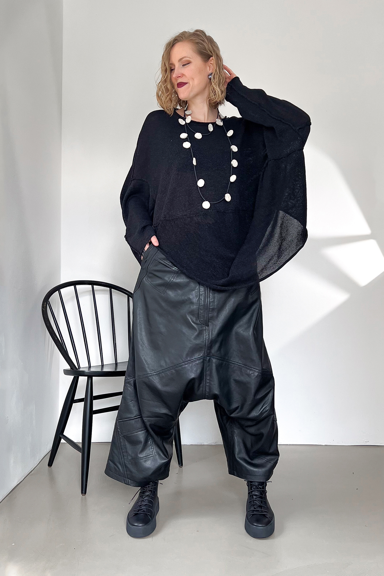 Knitted pullover - Black - 1261420701