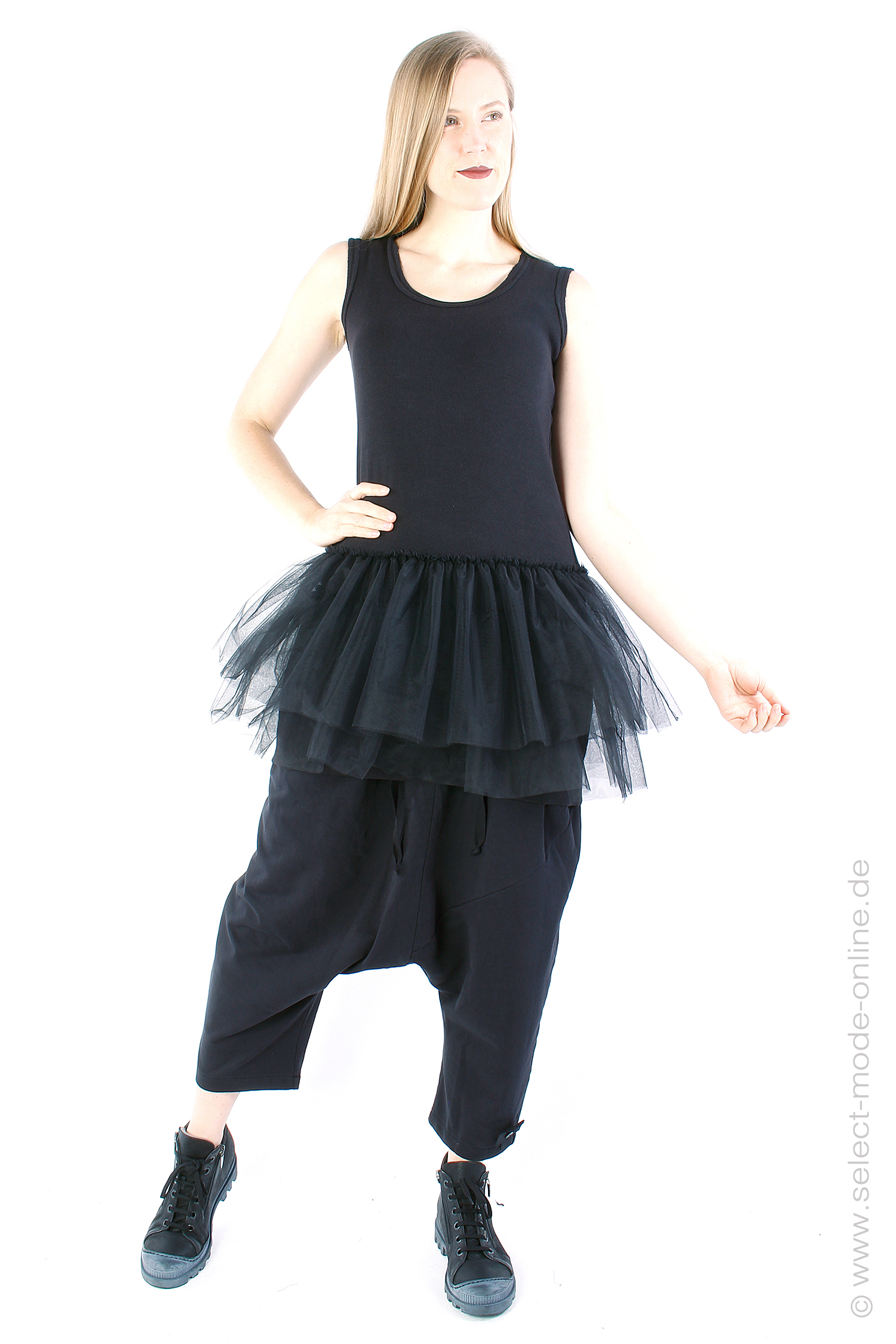 Top with tulle - Black - 5038