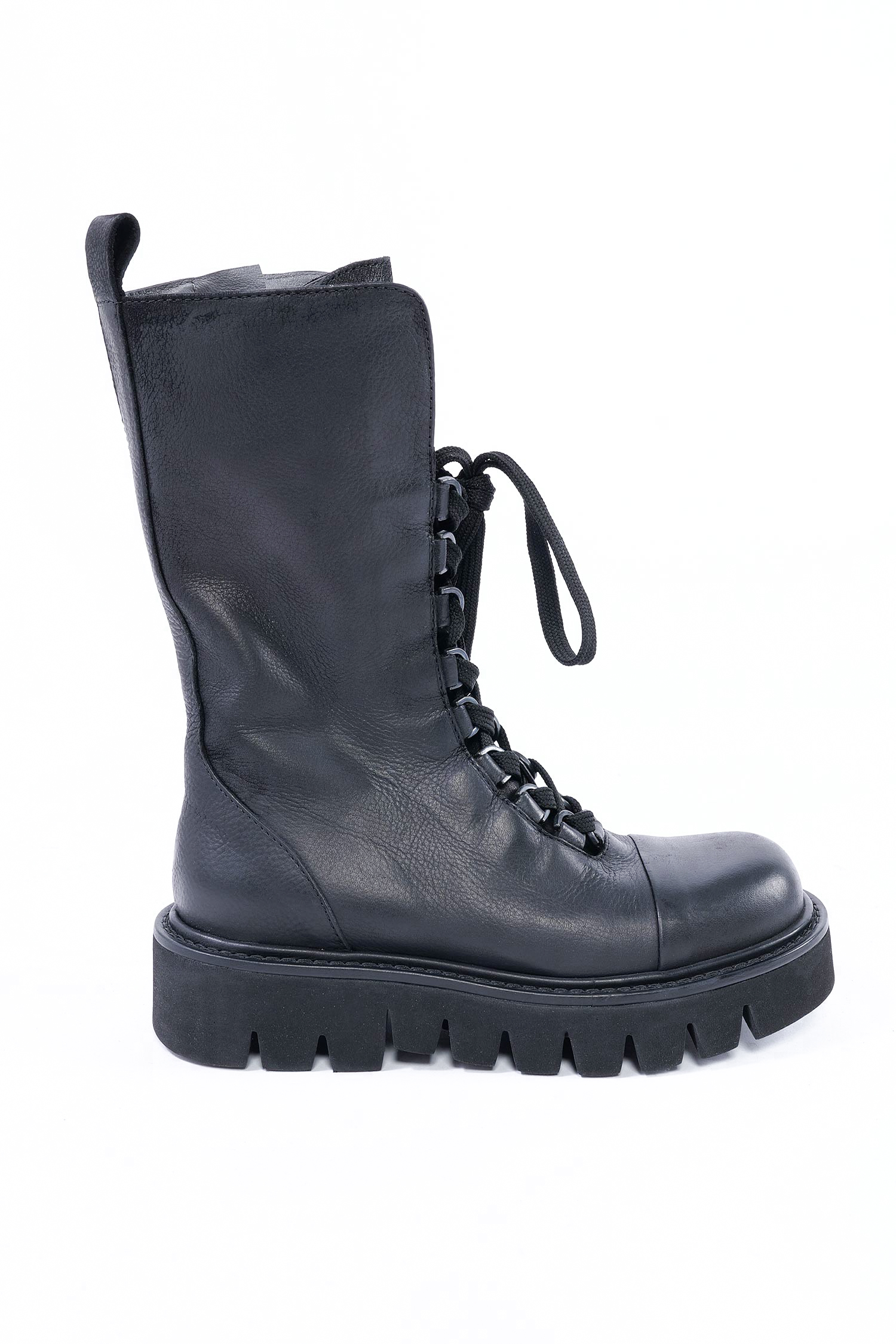 Leder Stiefel - schwarz - 1000