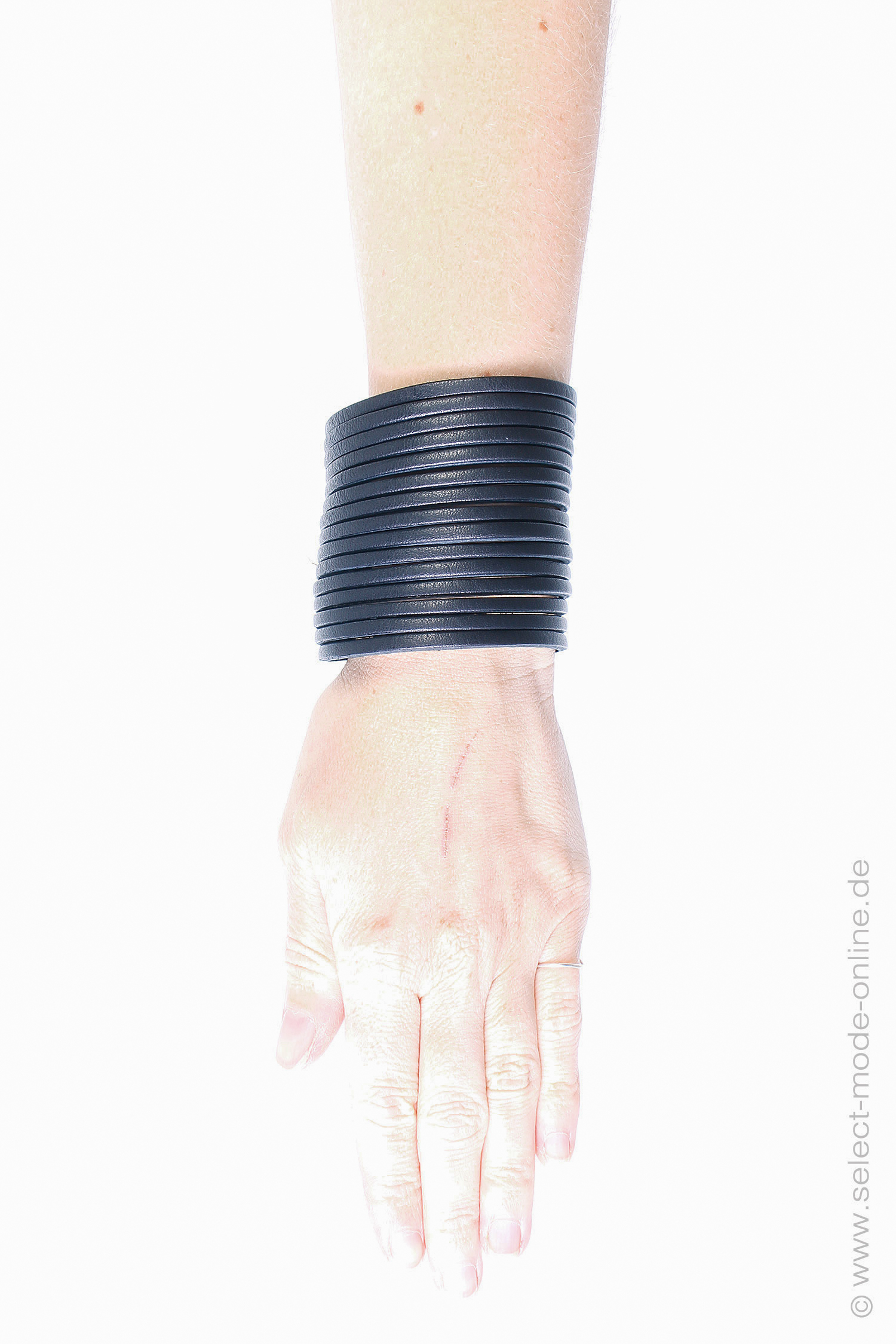 Leather Bracelet - black - L