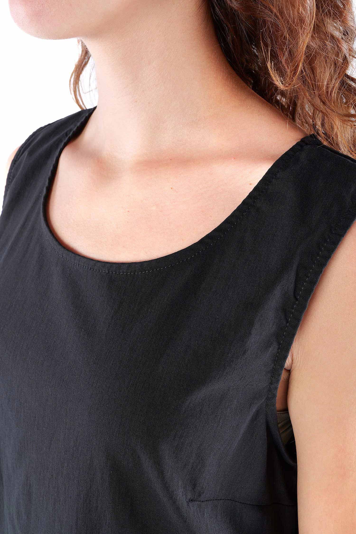 Gerüschtes Kleid - Schwarz - 1124