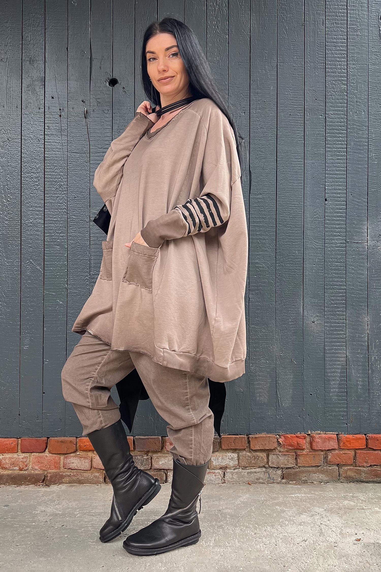 Sweattunika - Light choclate print - 2109