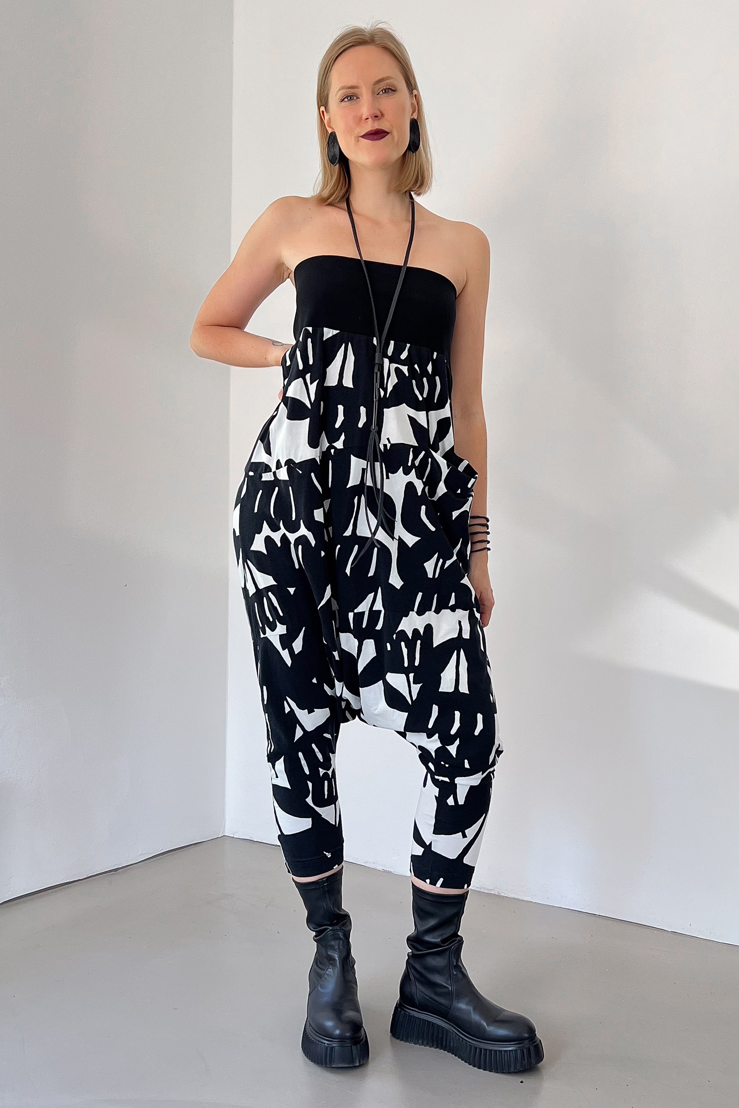 Jersey harem pants - Black print - 1263470112