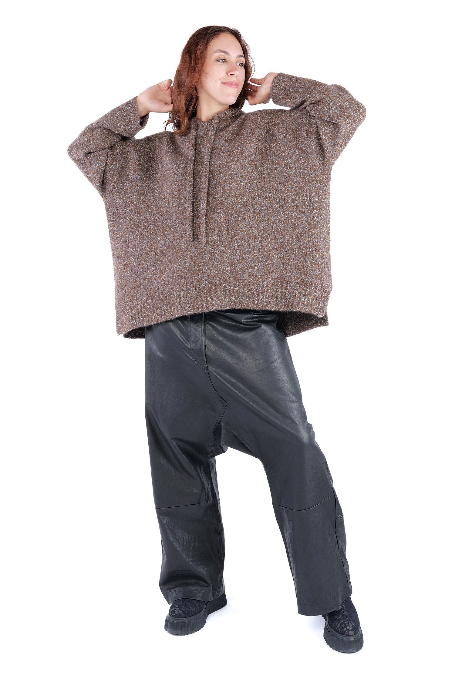 Bouclé Hoodie - Raven - 26146