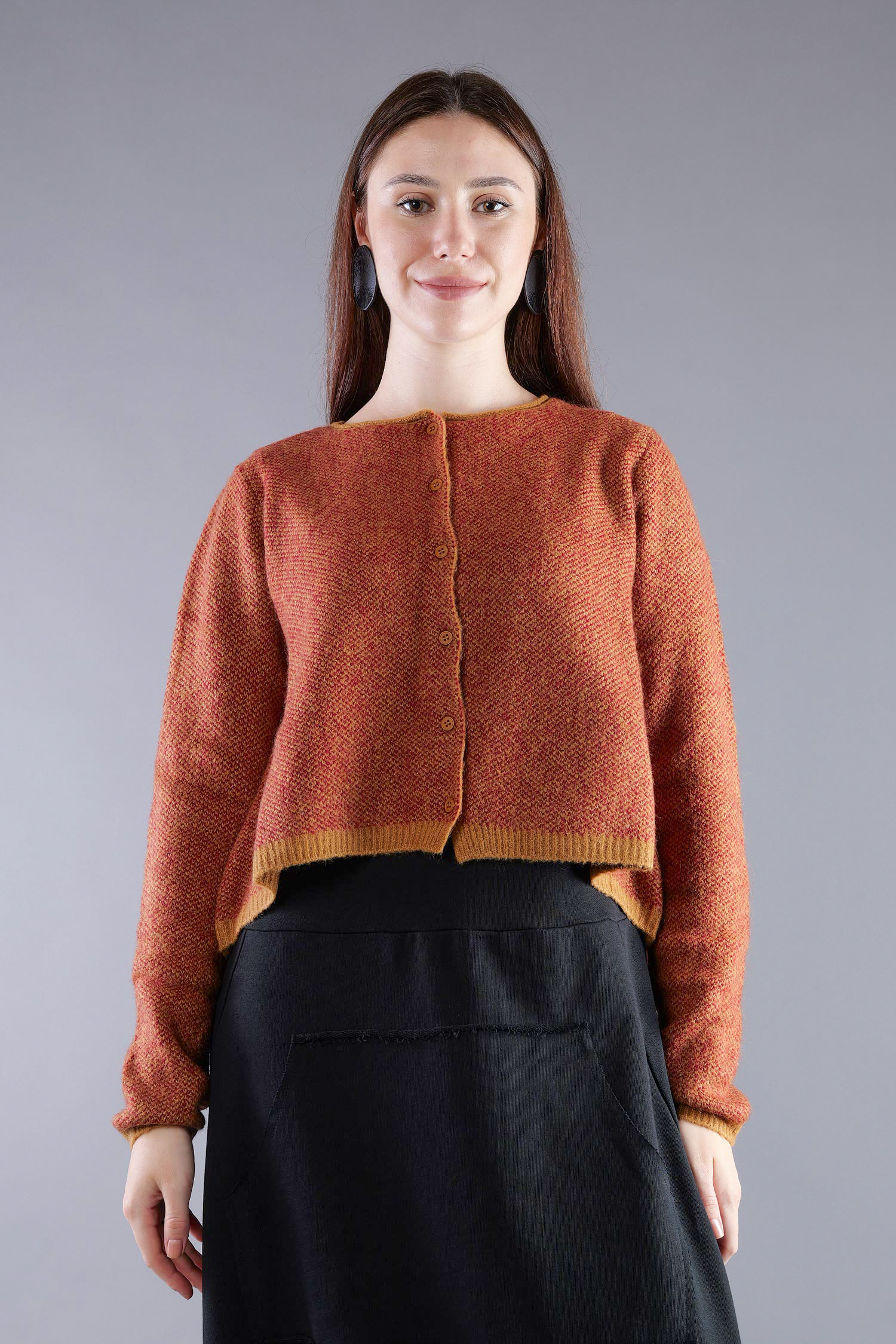 Strickjacke - Bronze lava jacquard - 2263277101