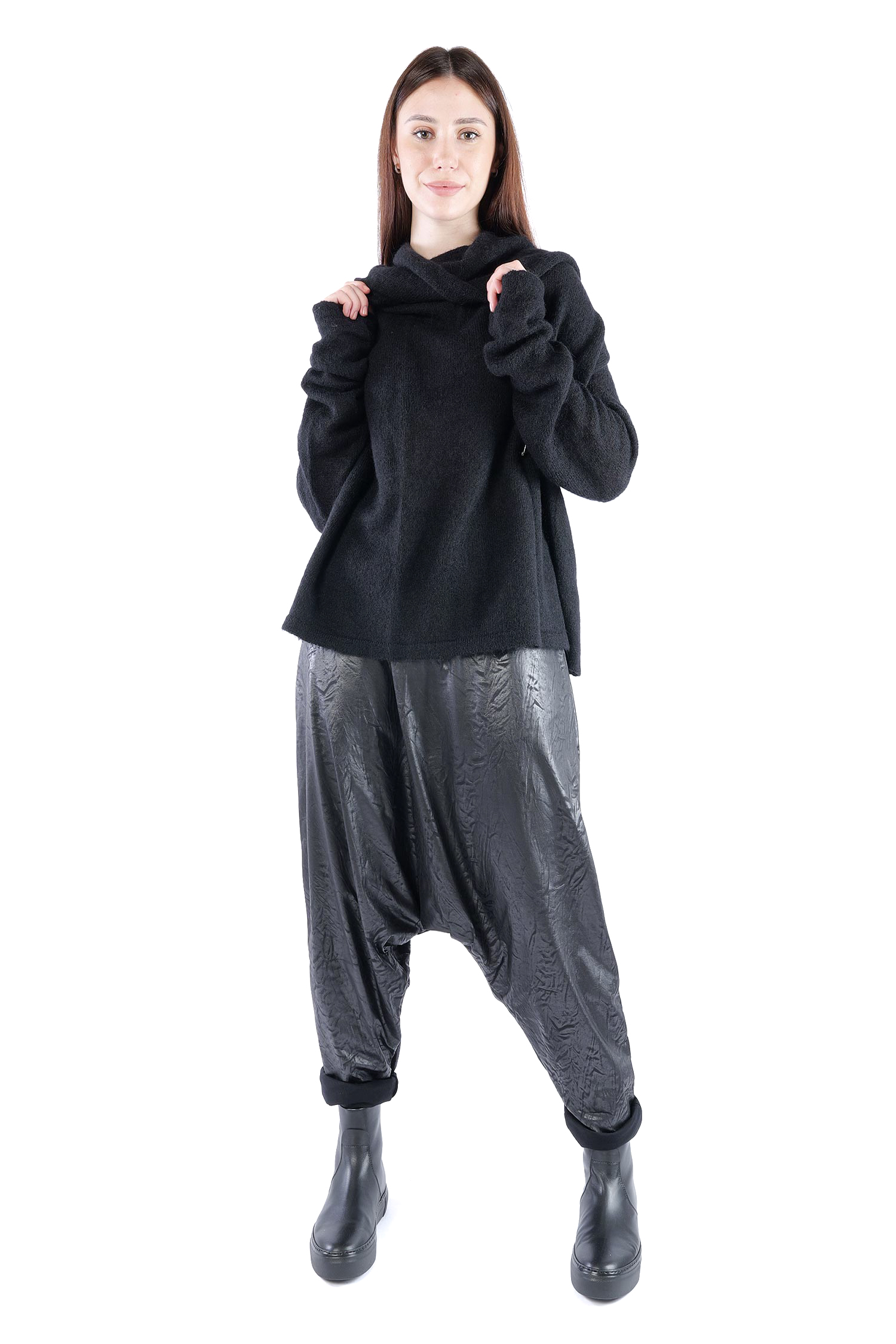 Feinstrick Pullover - Schwarz - Samarit