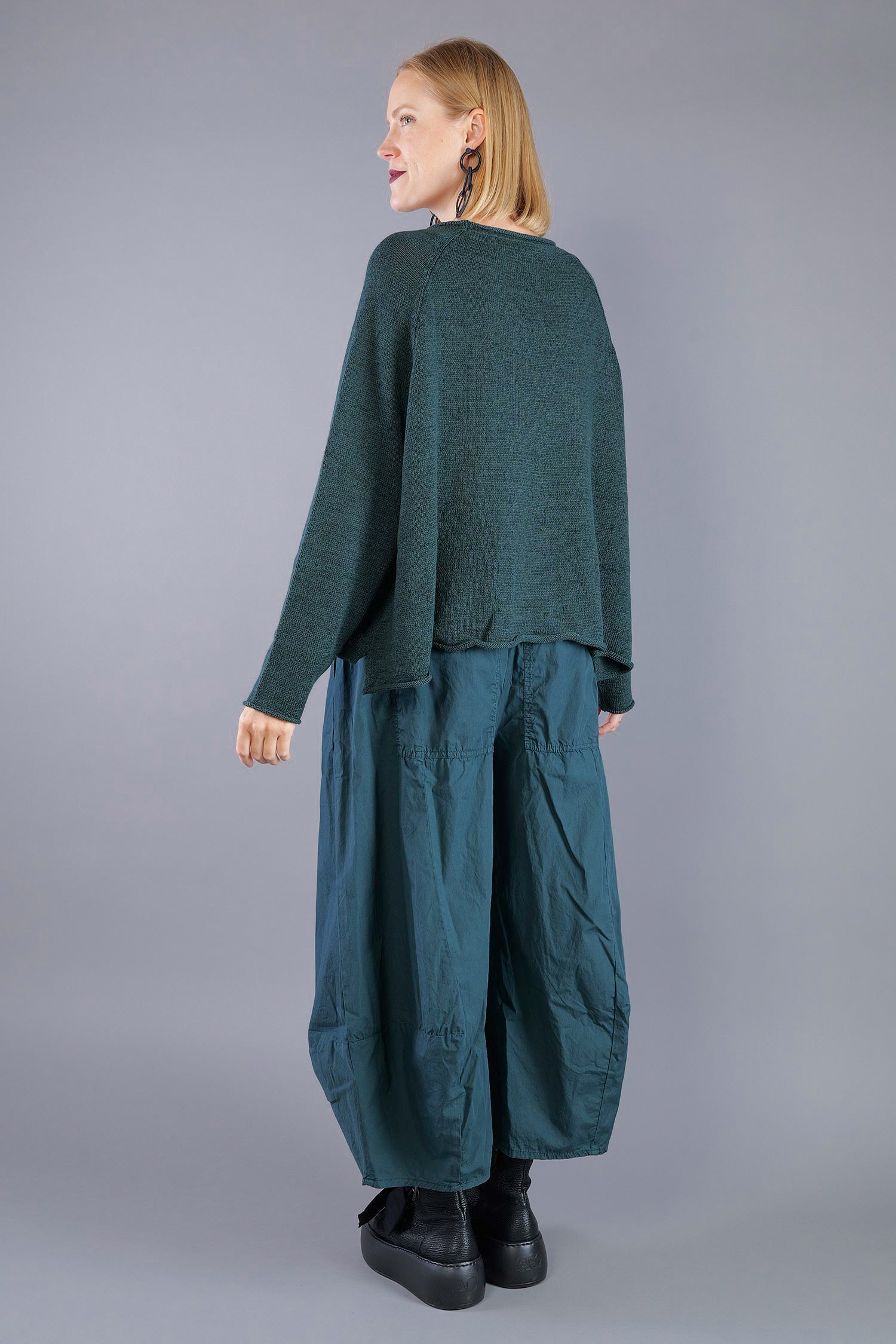 Oversized knitted pullover - Forest - 2263720713
