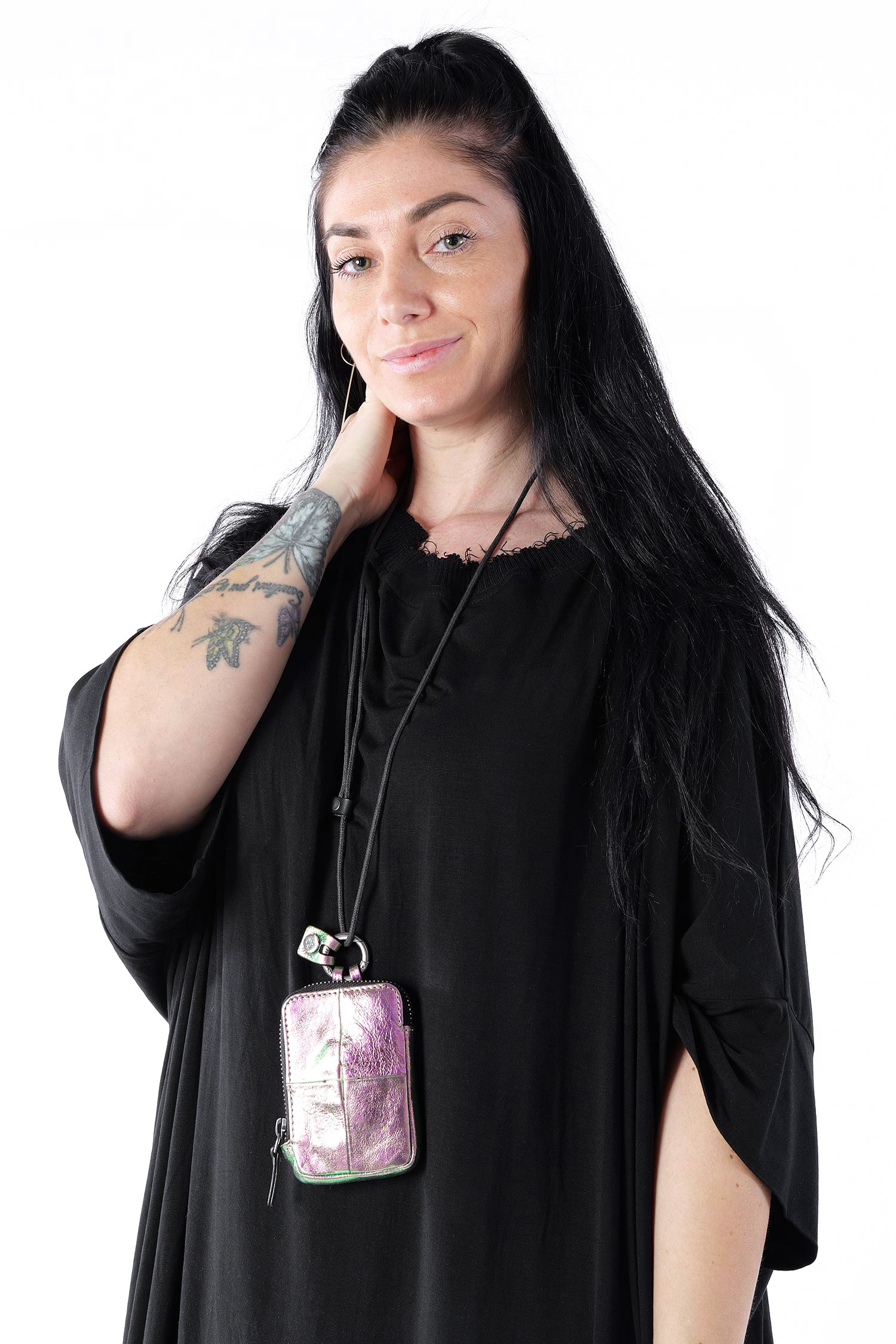 Mini Leder Portemonnaie - Two-Tone Leafy Rose - X.LOMI ed.2 