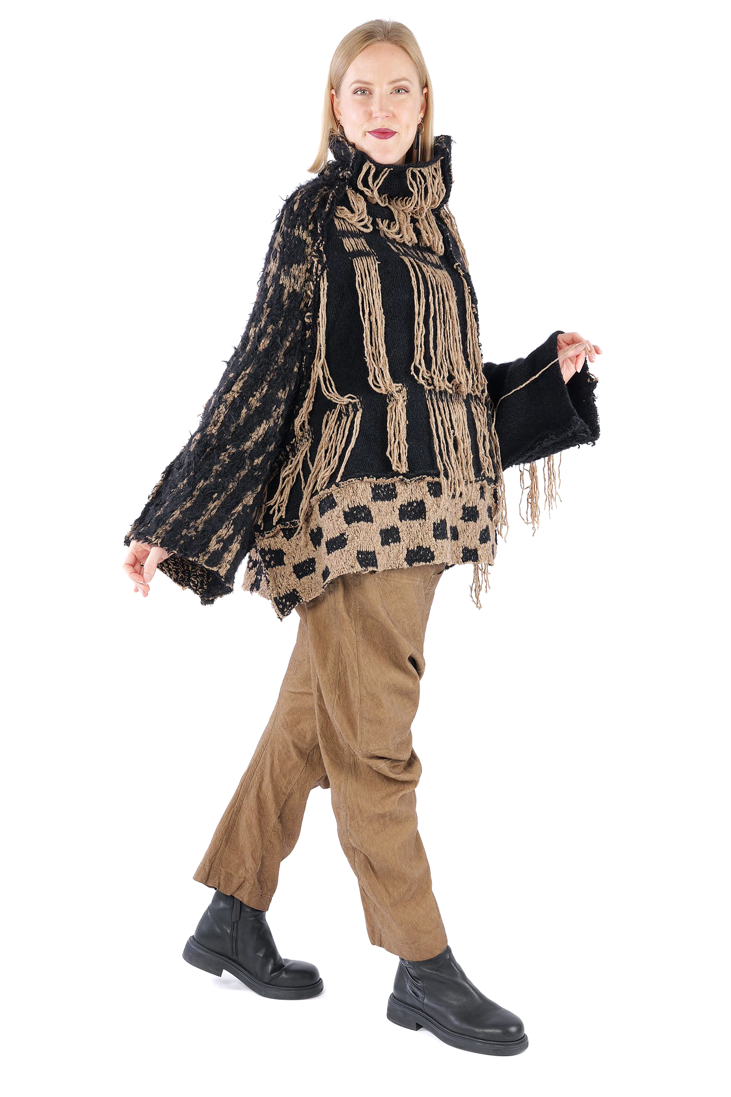 Chunky knit pullover - Dakar/black - 2262640702