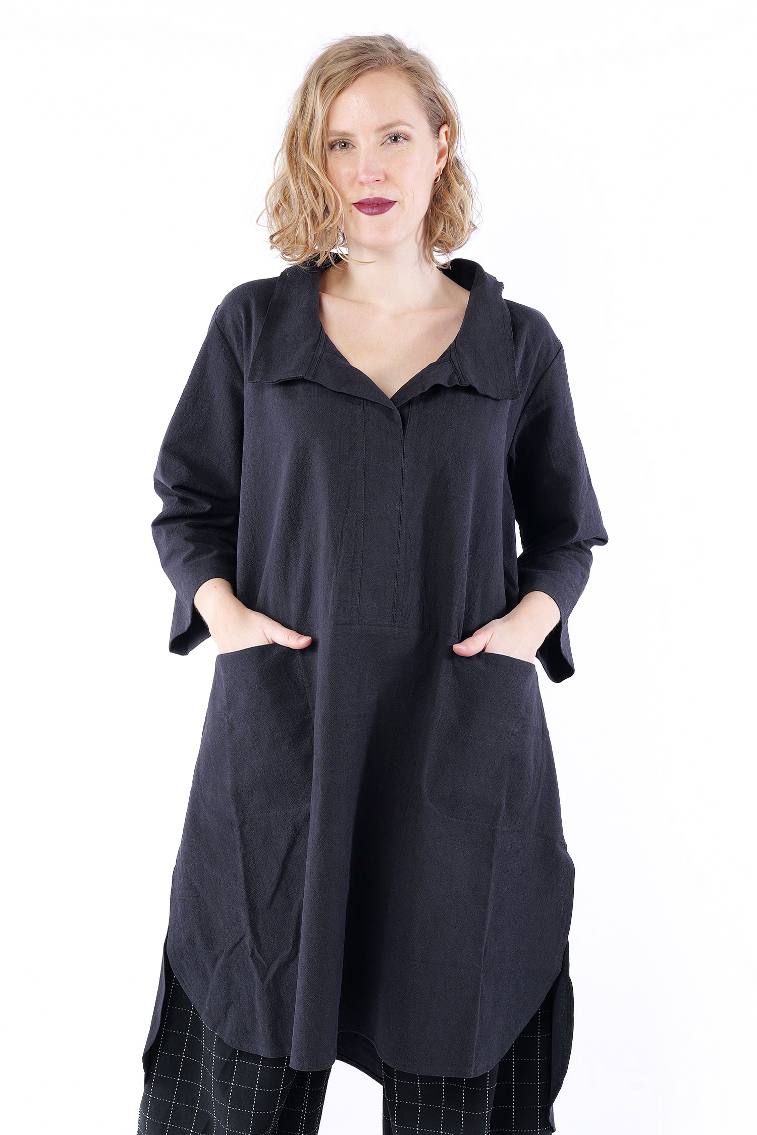 Baumwollkleid - Schwarz -  SS26-11