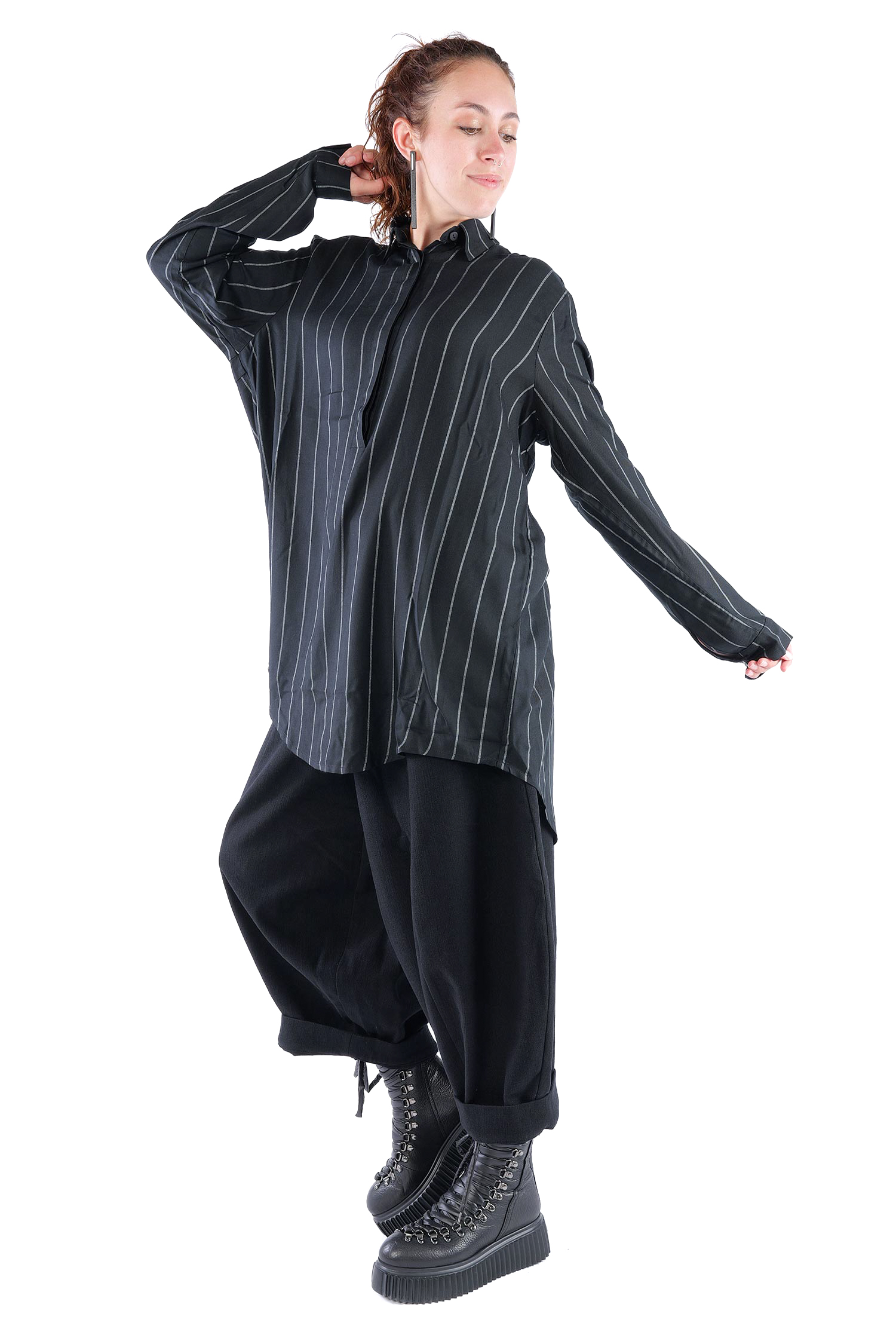 Polokragen Pullover - Black stripe - Aligato