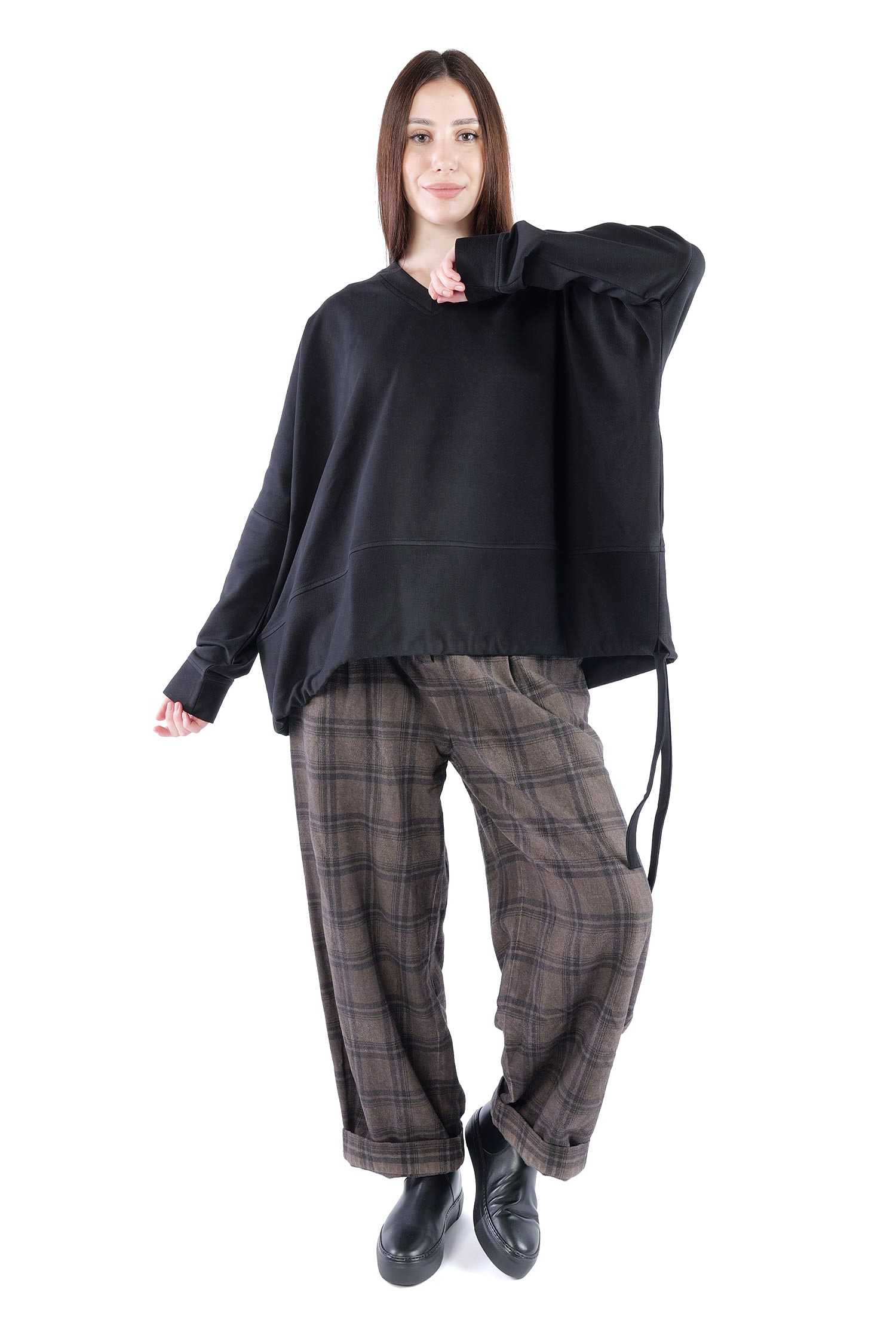 Oversize Sweatpullover - Schwarz - 26.2-KHF116