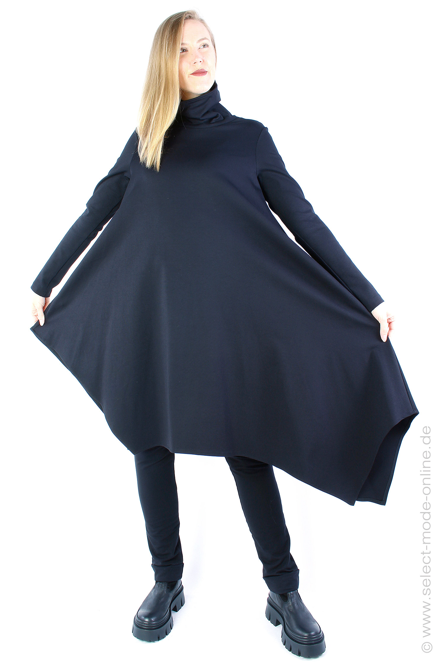 Asymmetrisches Kleid - schwarz - LW595