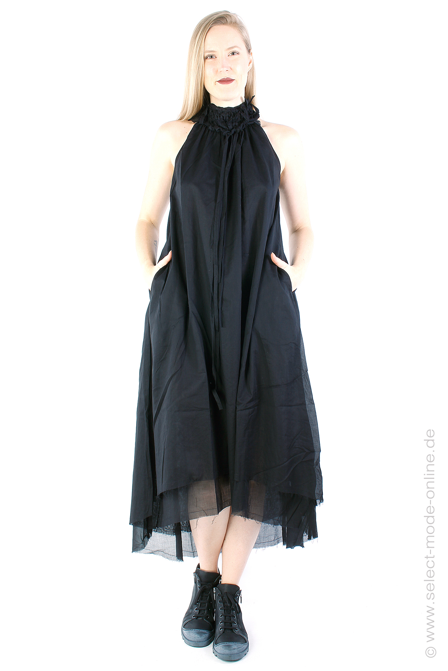 Double layered dress - Black - OAKANA