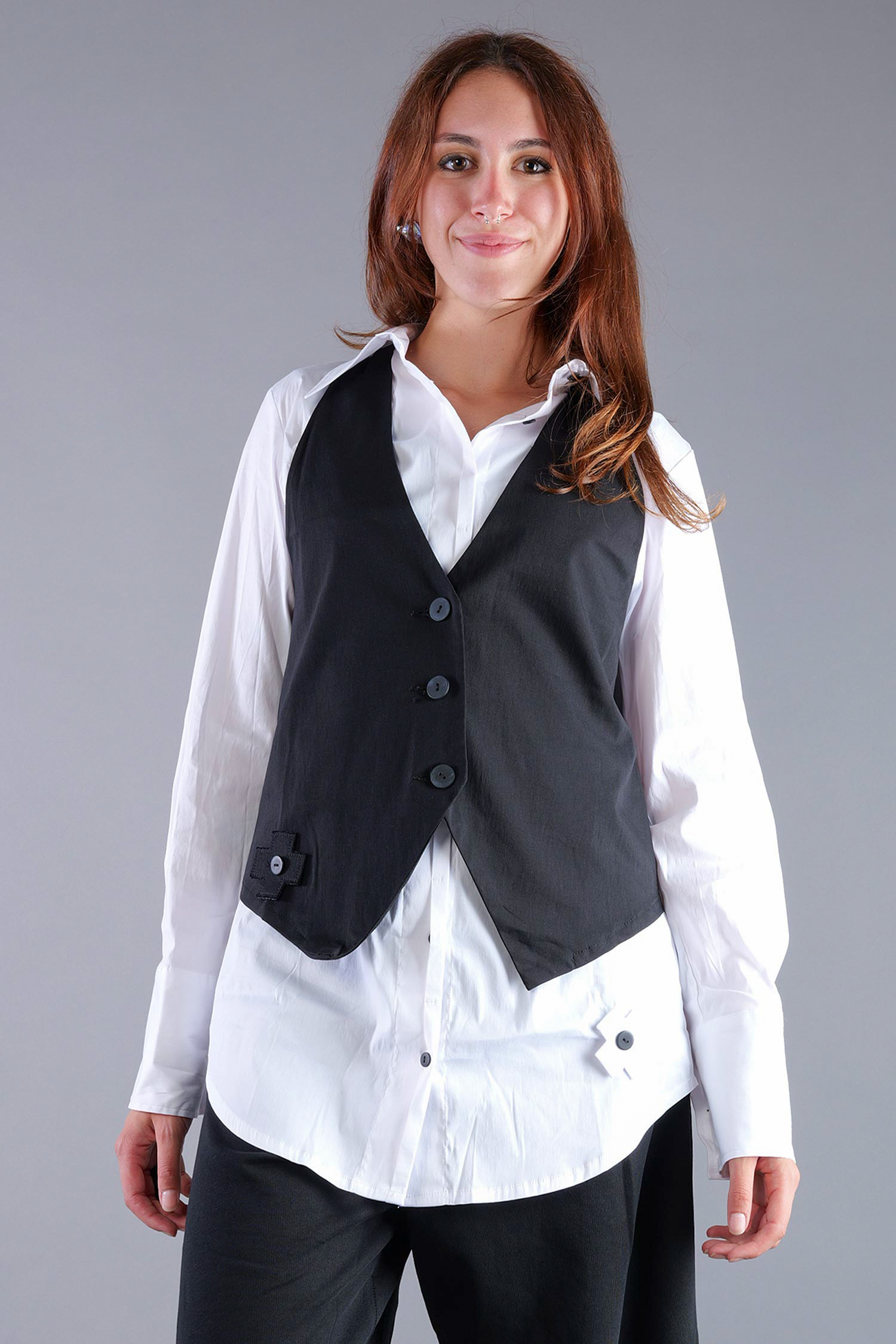 Stretch-Weste - Schwarz - 4036