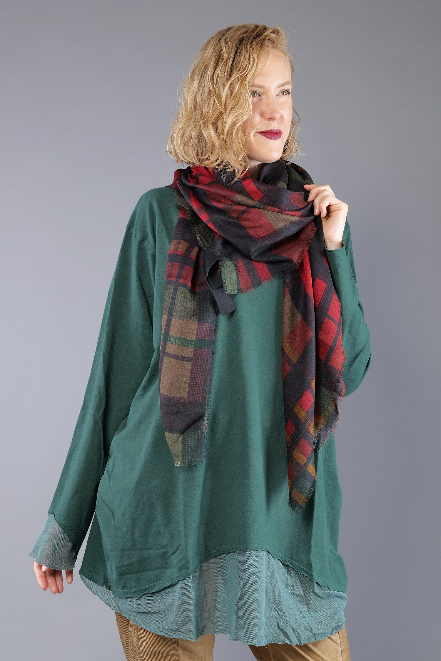 Weicher Schal - Check multicolor - 2263361404