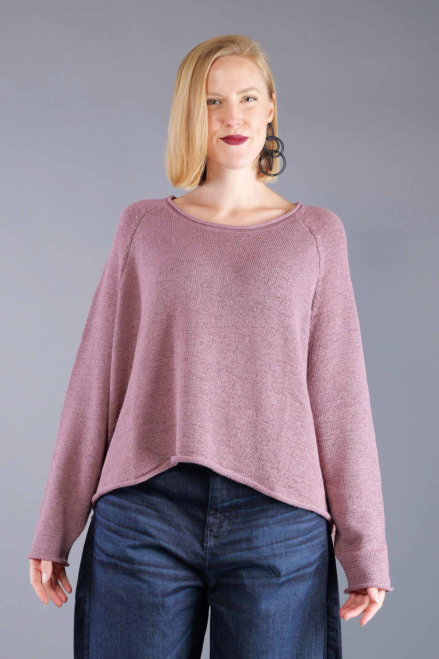 Oversized knitted pullover - Crystal - 2263720713