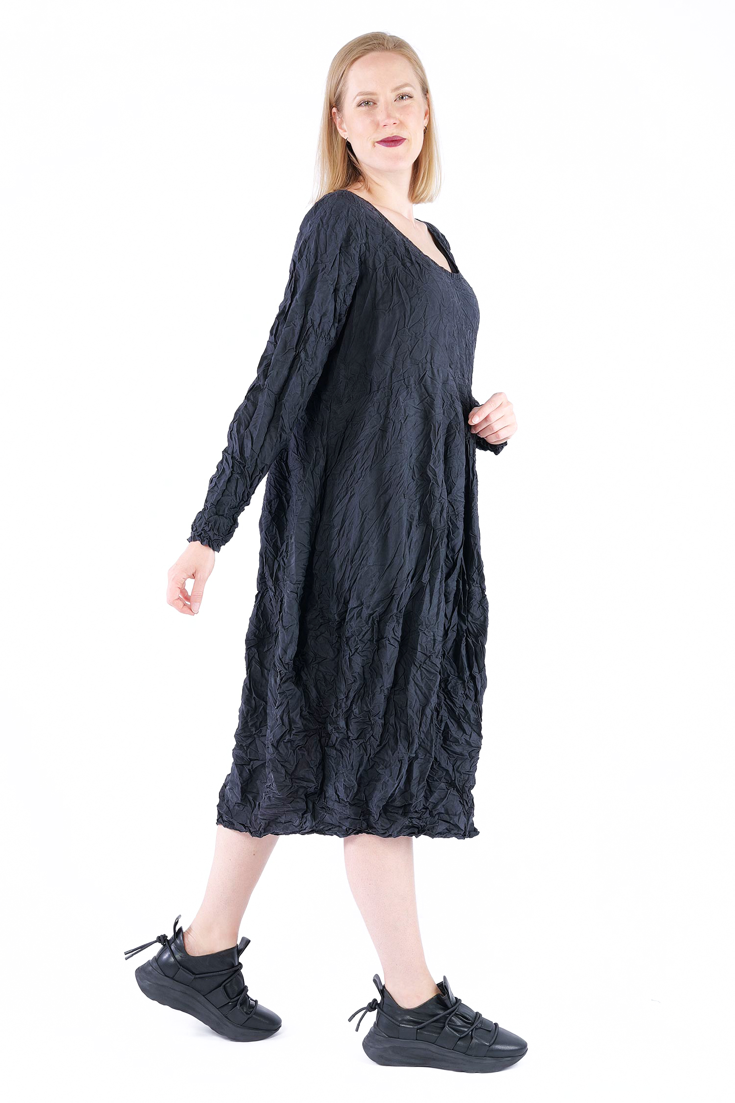 Seidenkleid - Schwarz - Regenknitt