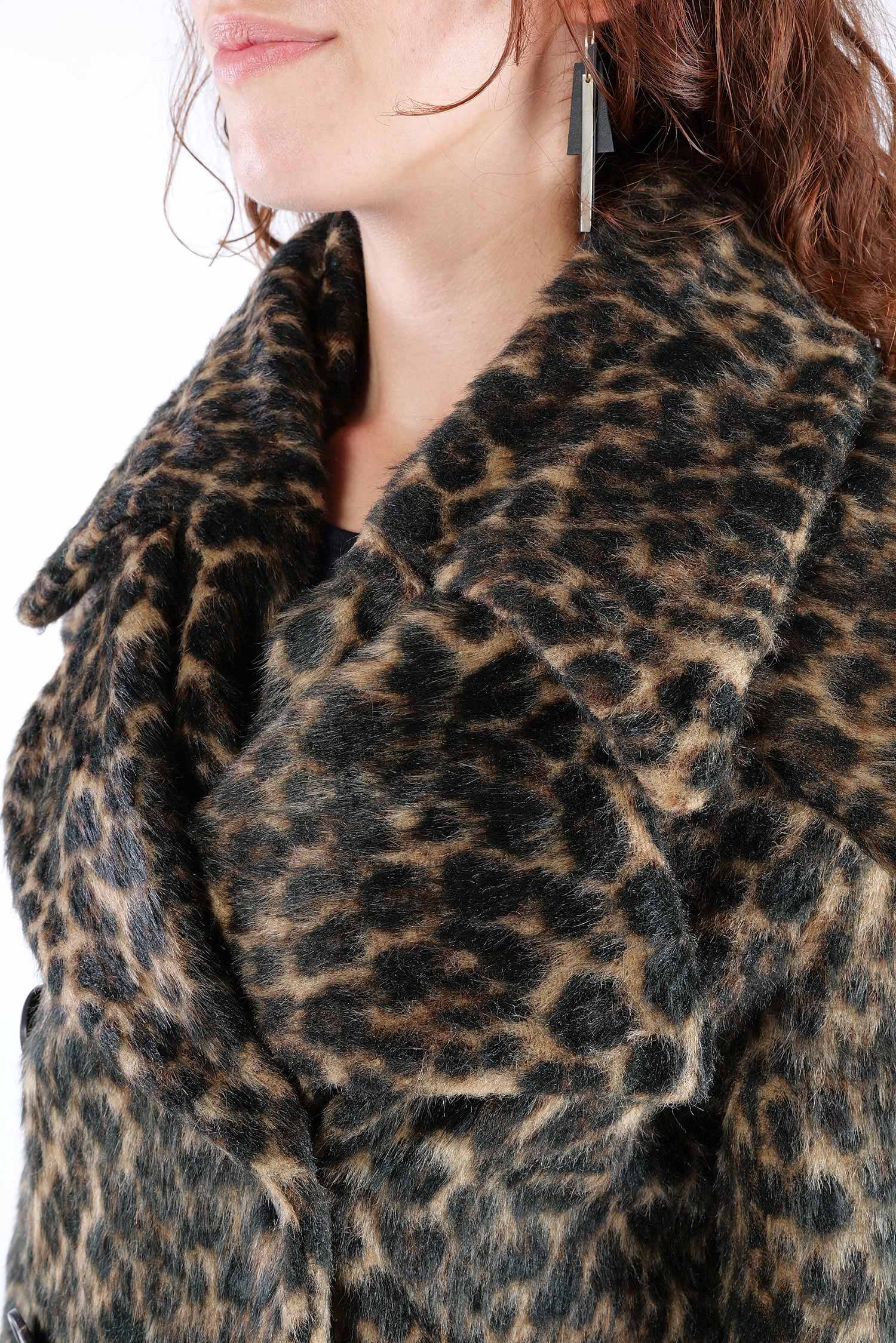 Oversized leopard fur jacket - Leo jacquard - 2261191102