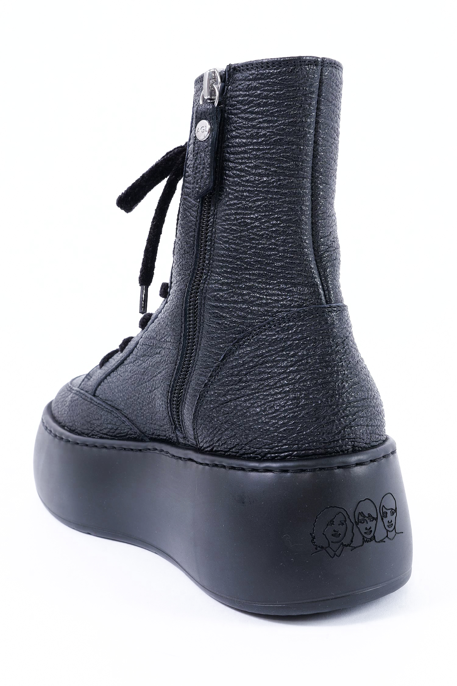 Leder-Sneaker - Schwarz - Vibe Lowboot
