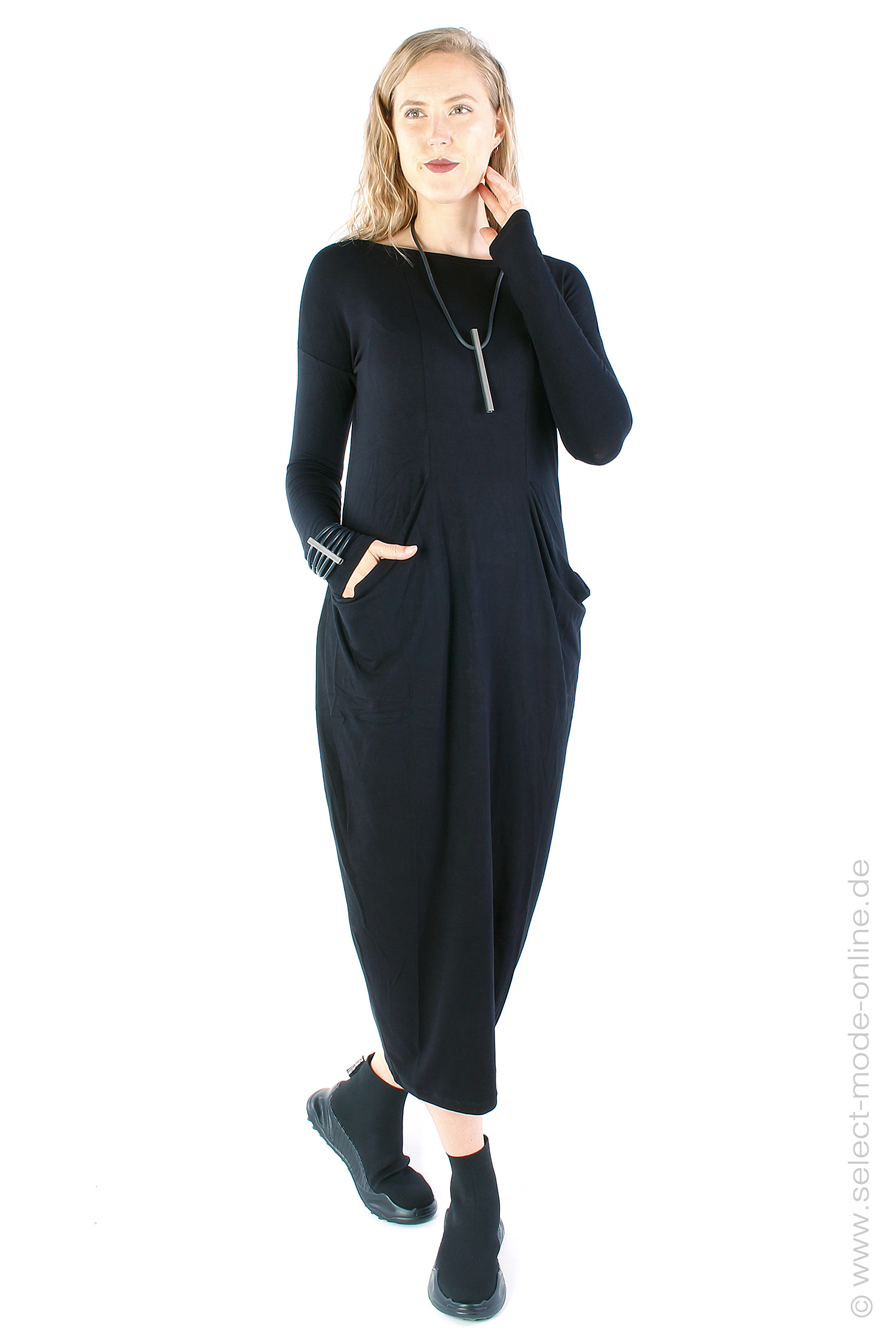 By Basics Tulip jersey dress - Black - 7620 I select mode online By Basics Tulip jersey dress - Black - 7620 I select mode online