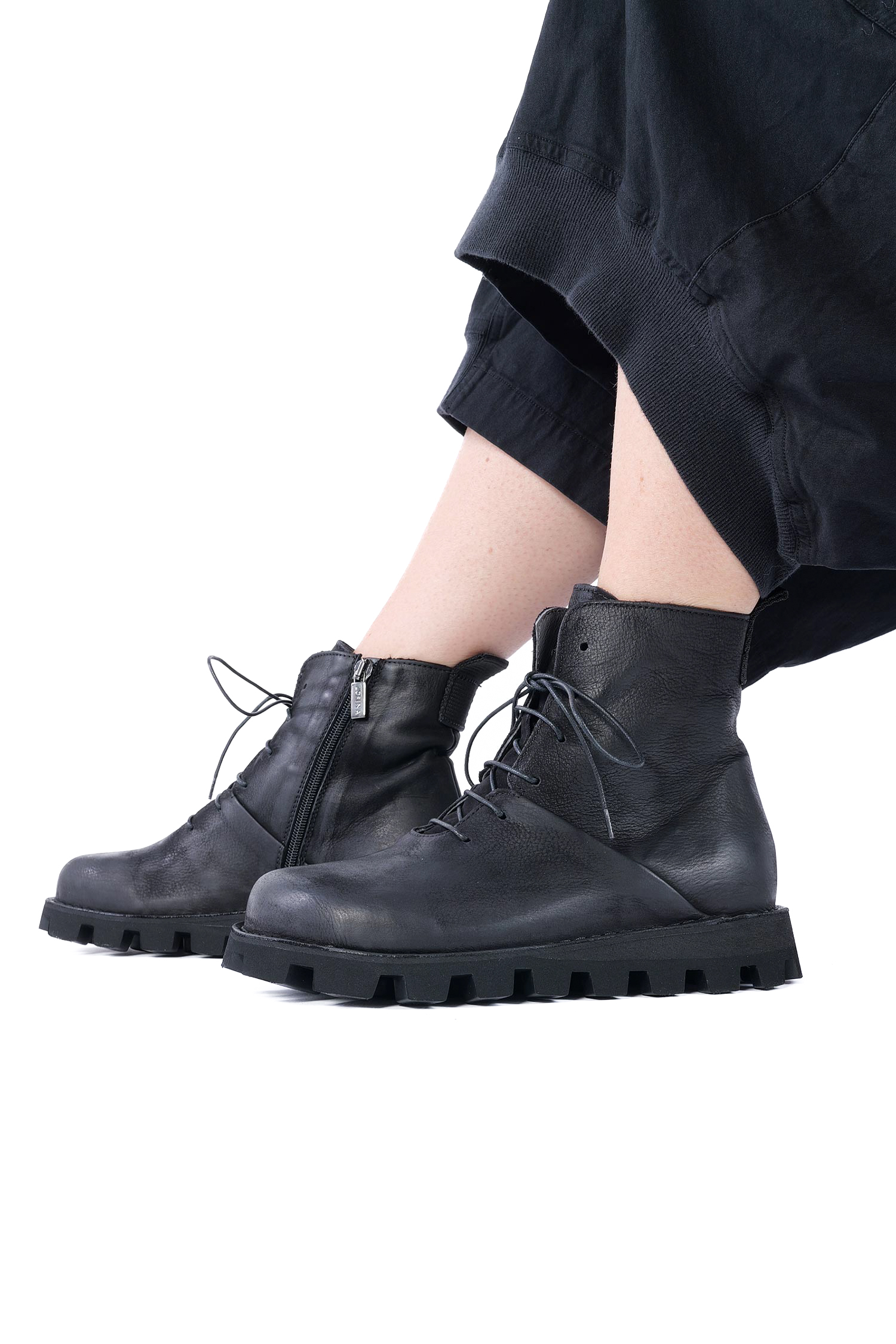 Leder Boots - Schwarz - 9231