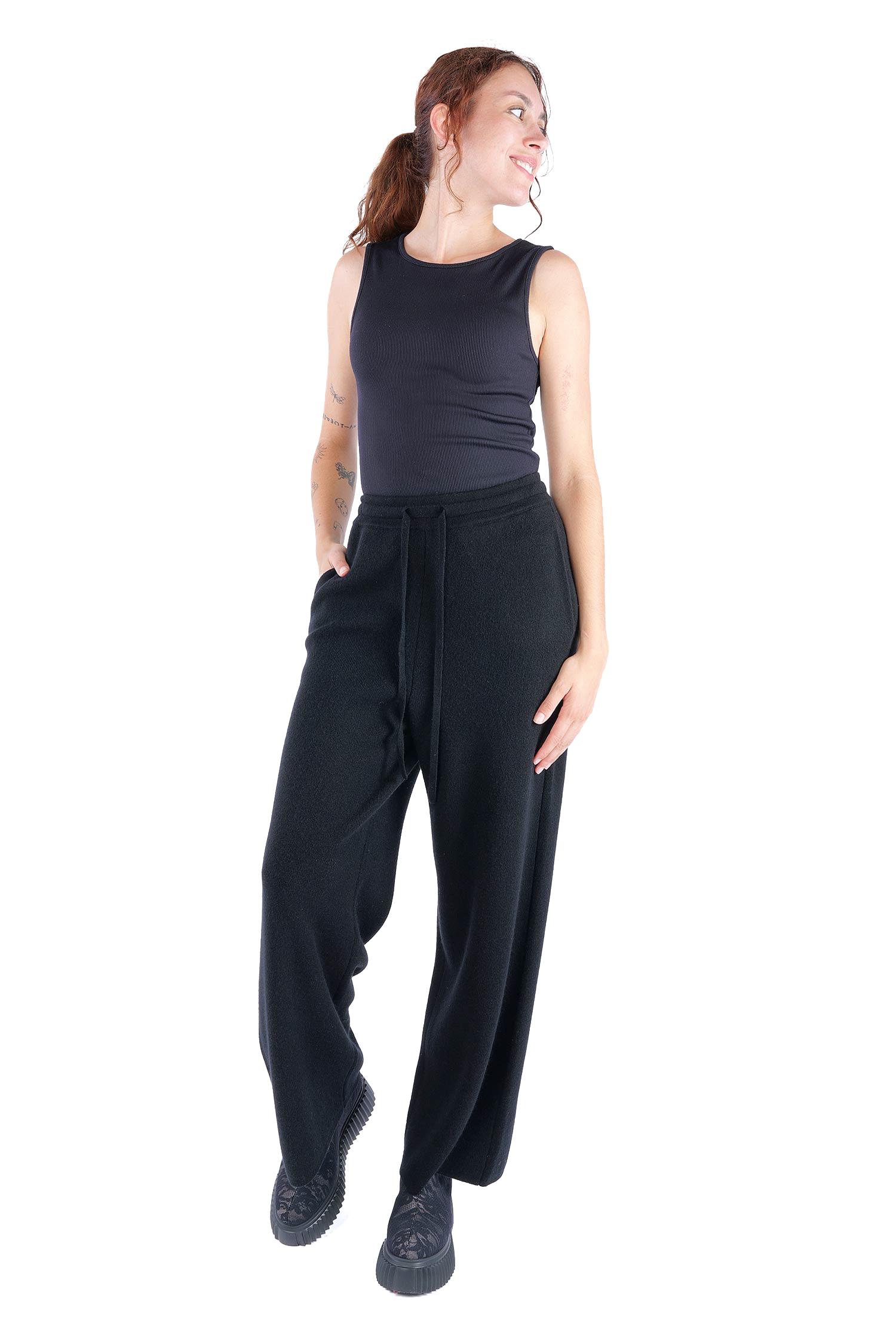 Kaschmir Hose - Schwarz - 26129