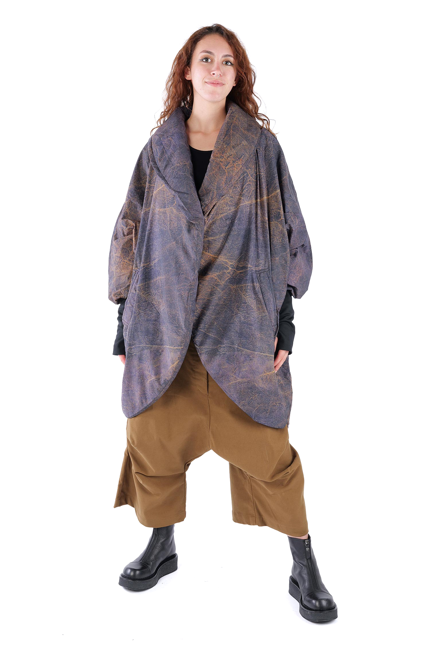 Oversize Wintermantel - Cognac Quartz - SX115