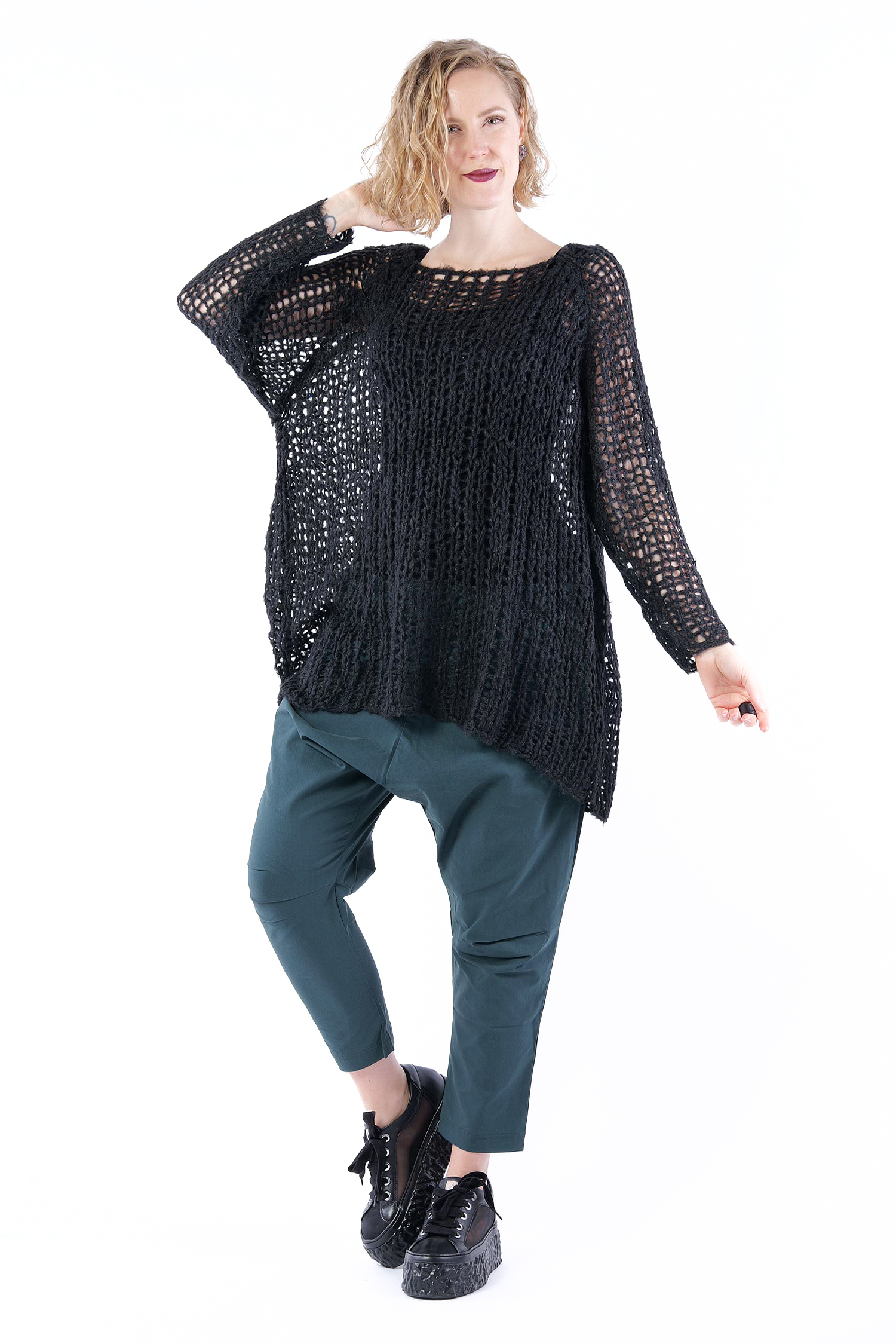 Seidenpullover - Schwarz - 1262650702