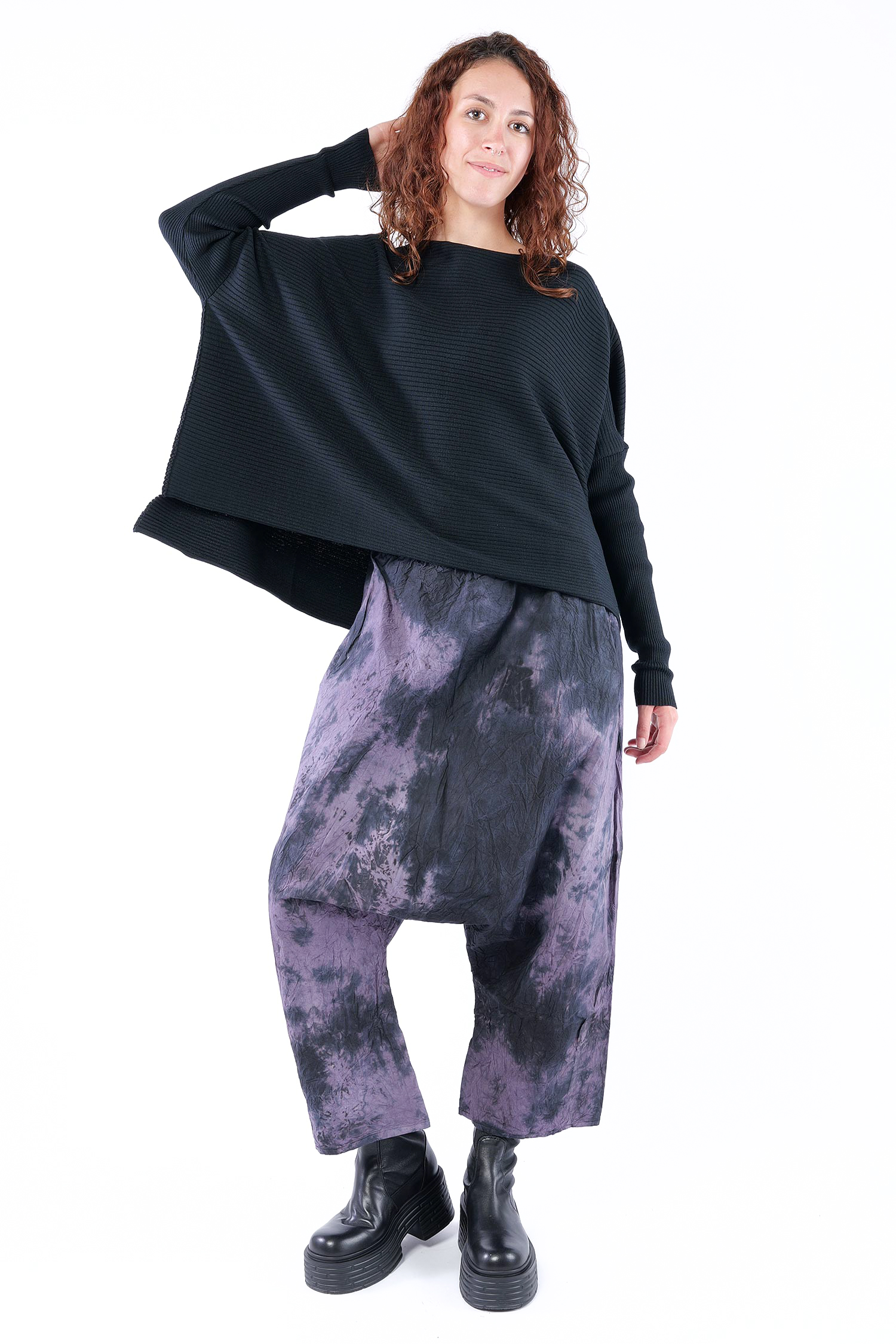 Oversize Strickpullover - Schwarz - 26.2-KHG444