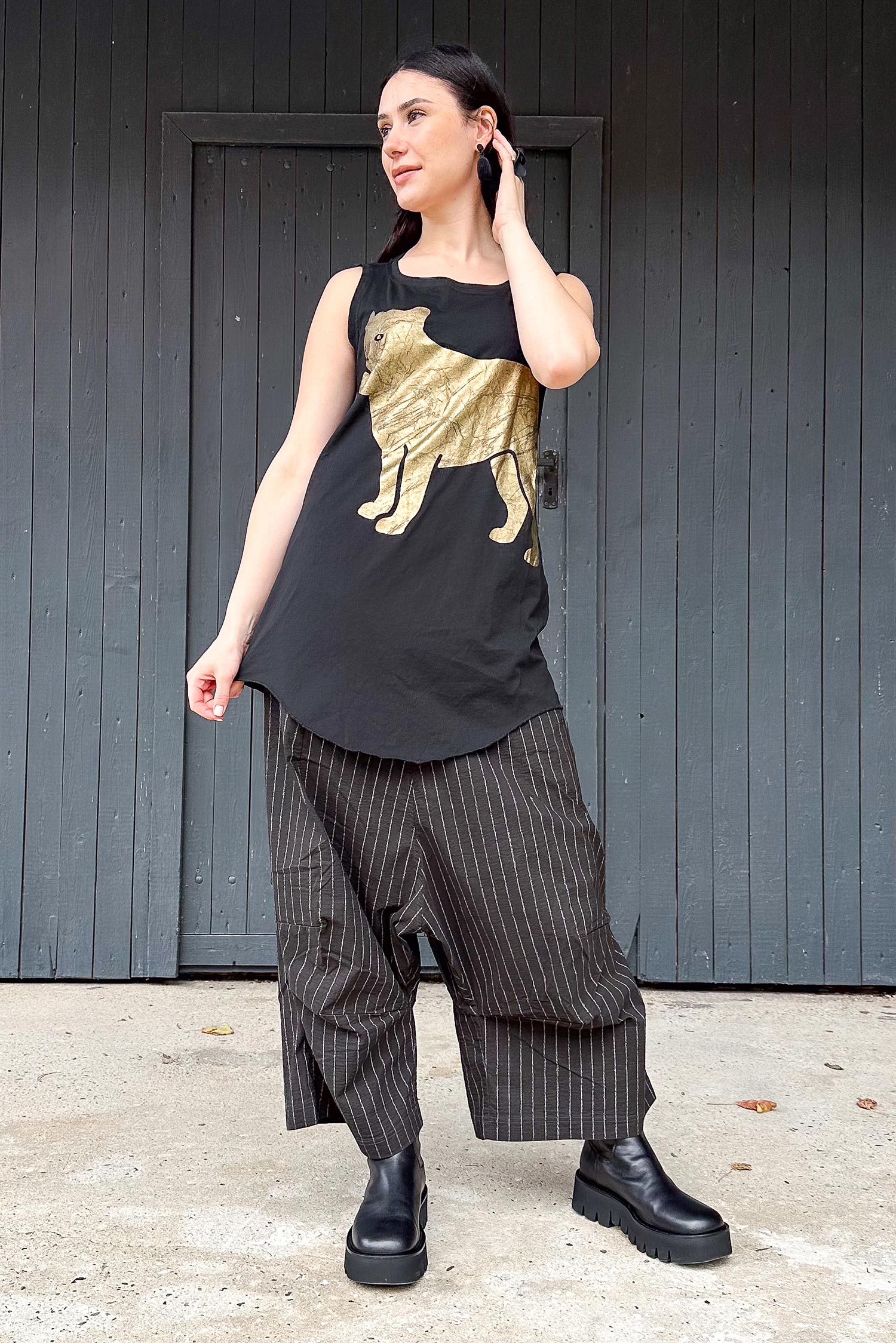 Wide stretch pants - Umbra cloud stripe - 2261240104