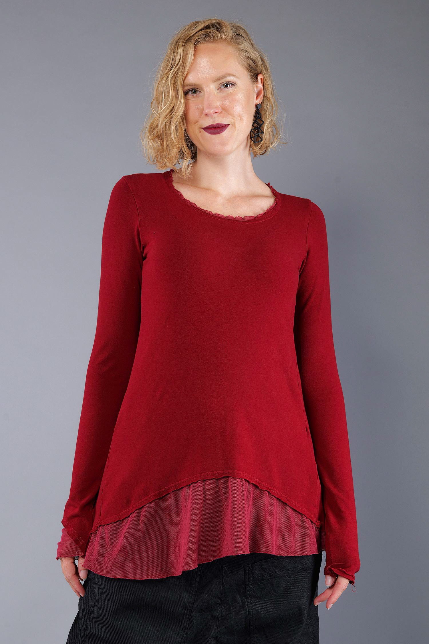 Longsleeve mit Tüll - Lava - 2263510501