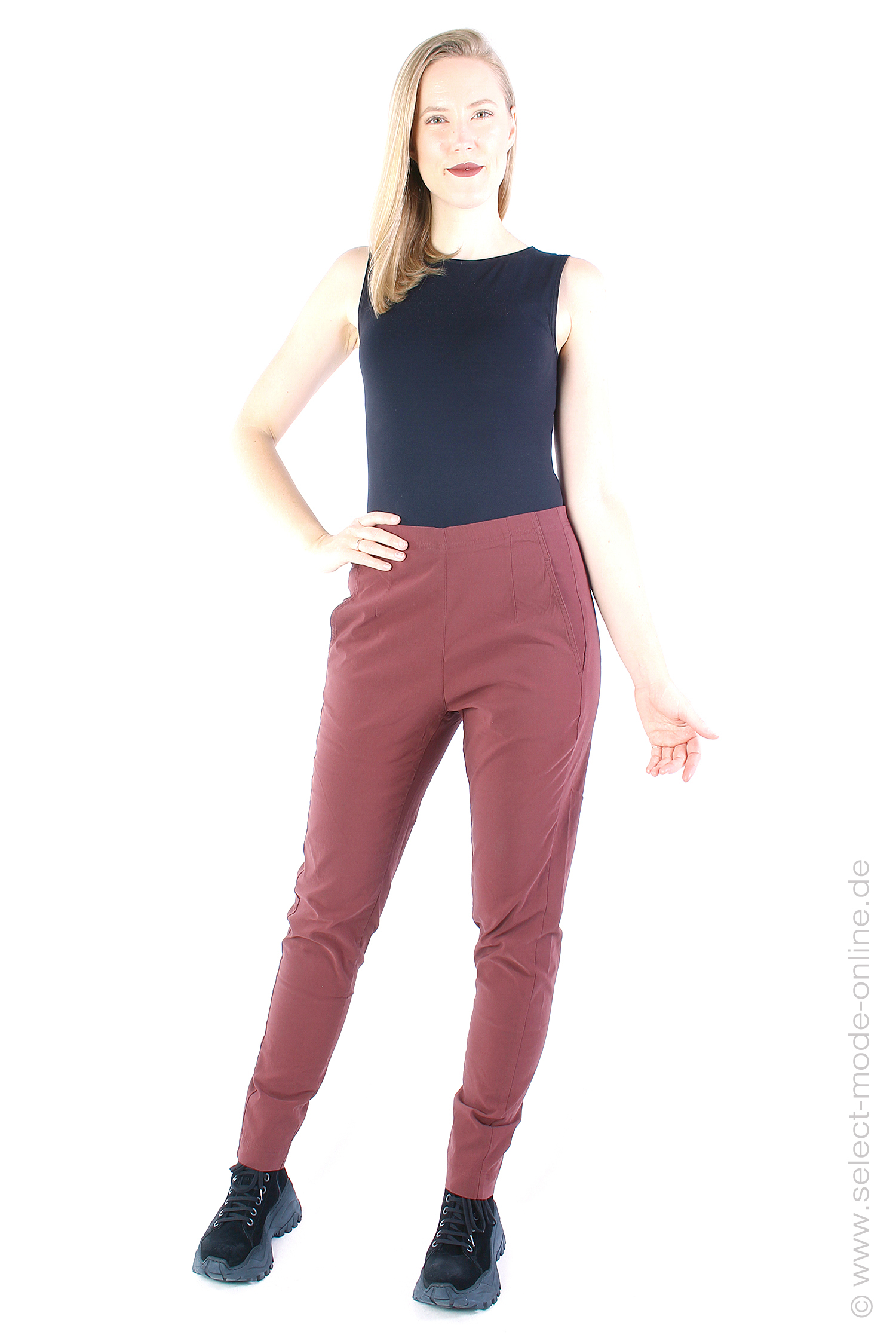 Casual stretch pants - wood - 2233440167