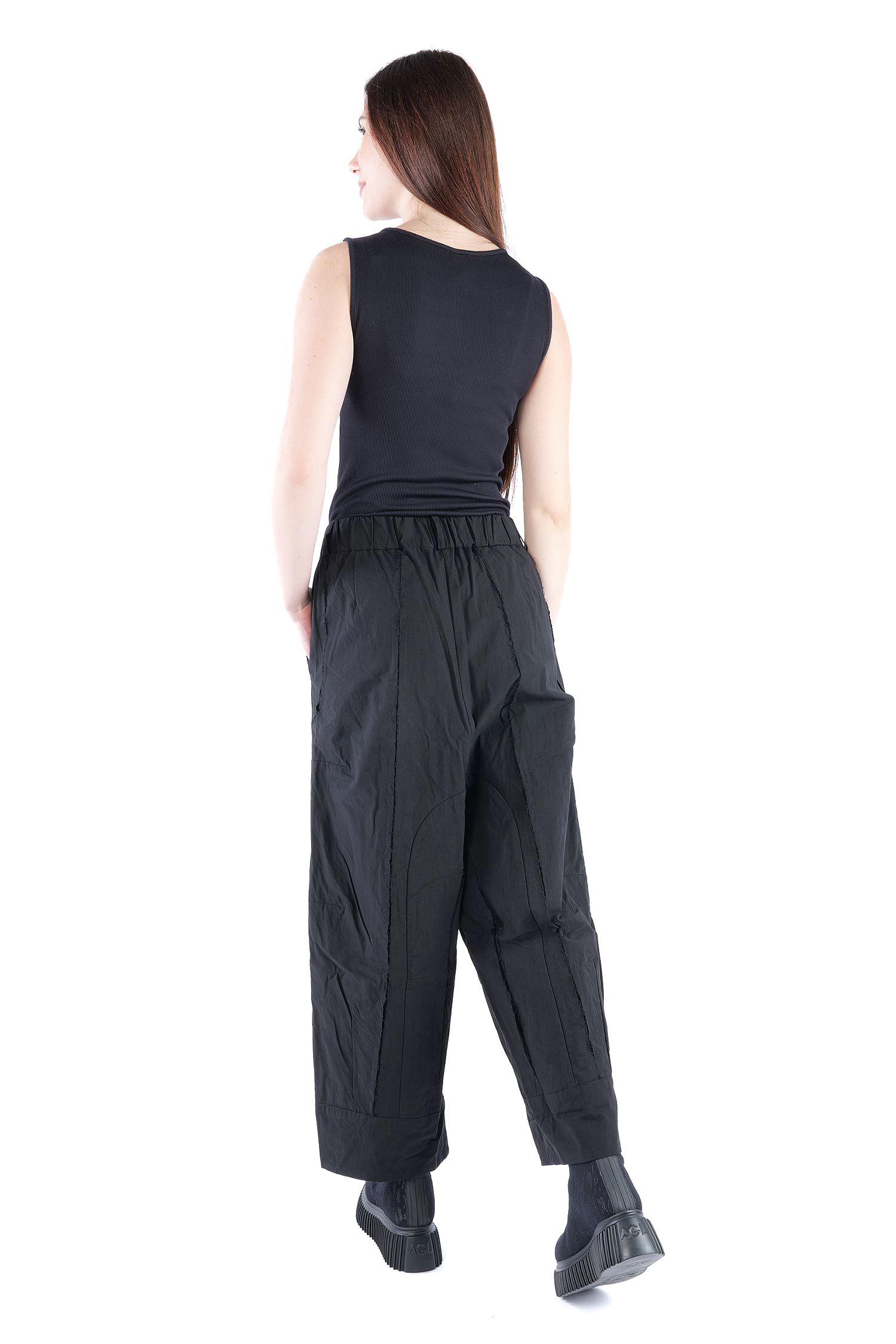 Hose mit Ziernähten - Schwarz - Dotto